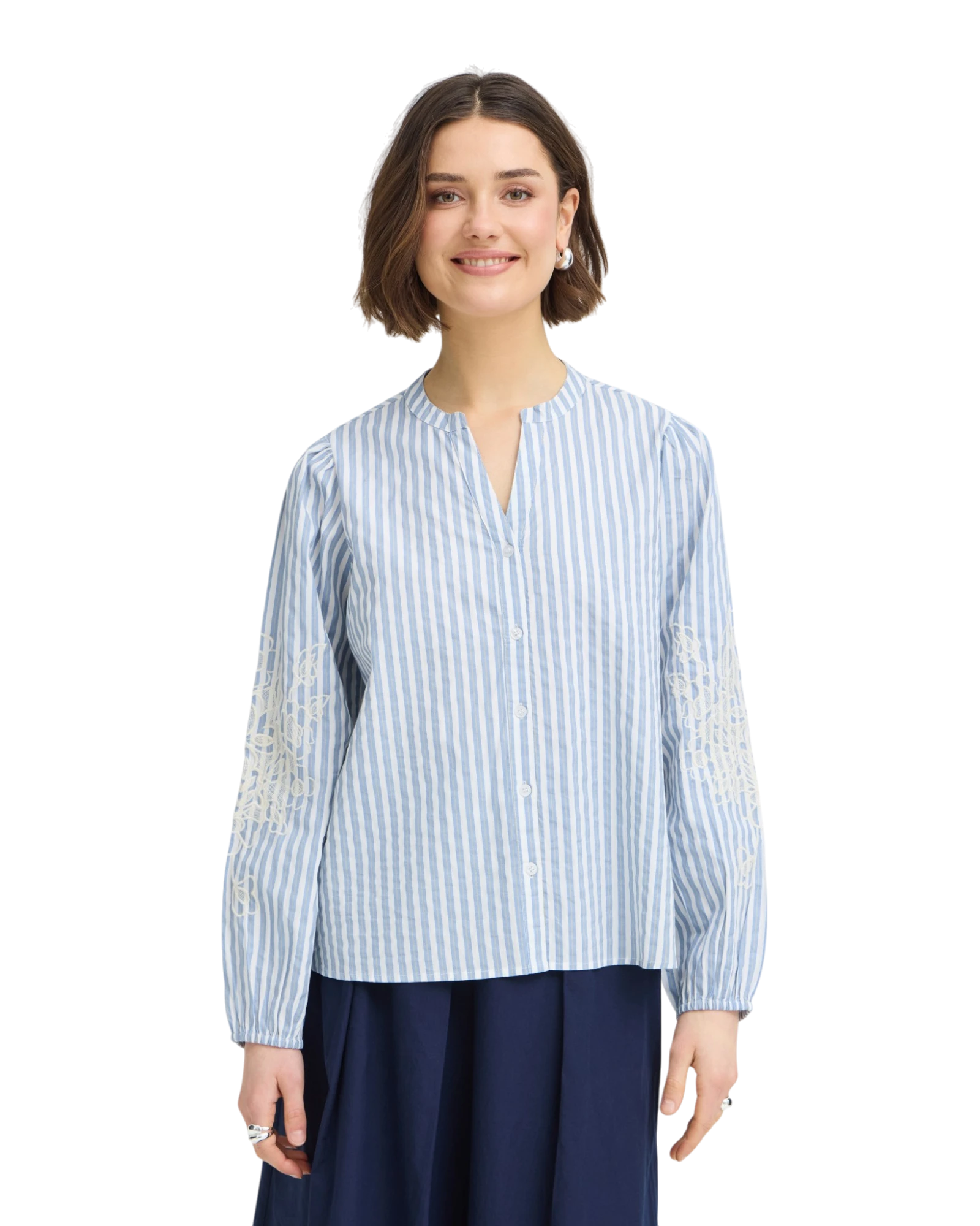 FRFRIDANA Shirt - Blanc de Blanc Stripe
