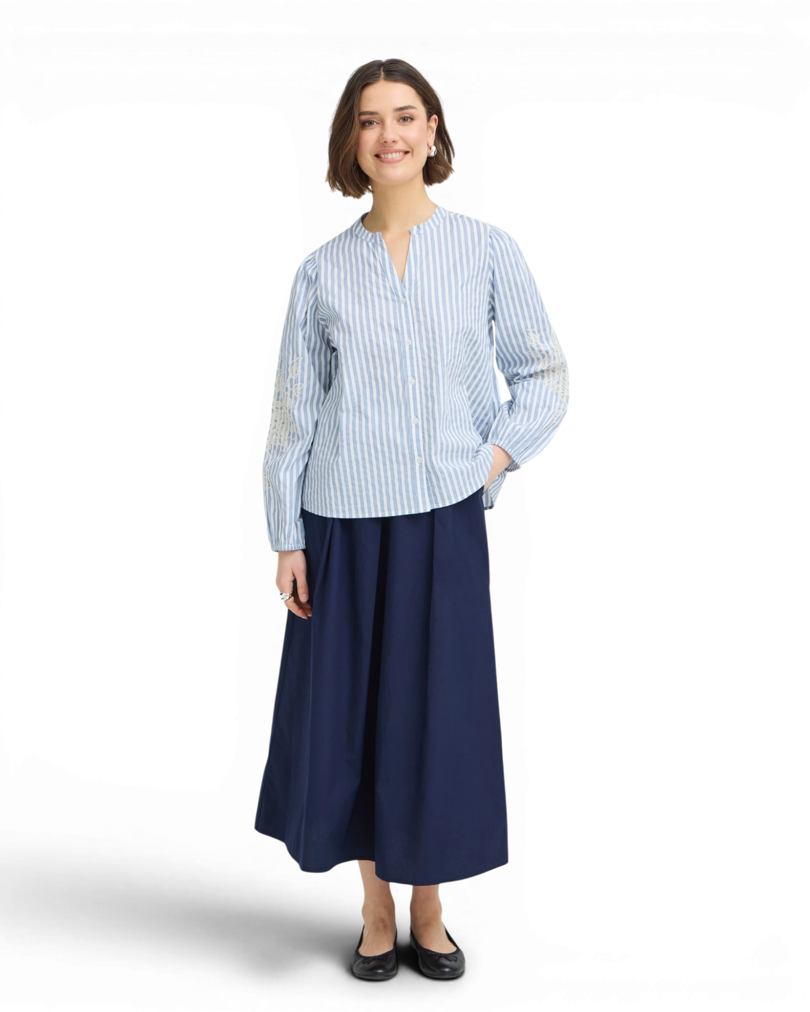 FRFRIDANA Shirt - Blanc de Blanc Stripe