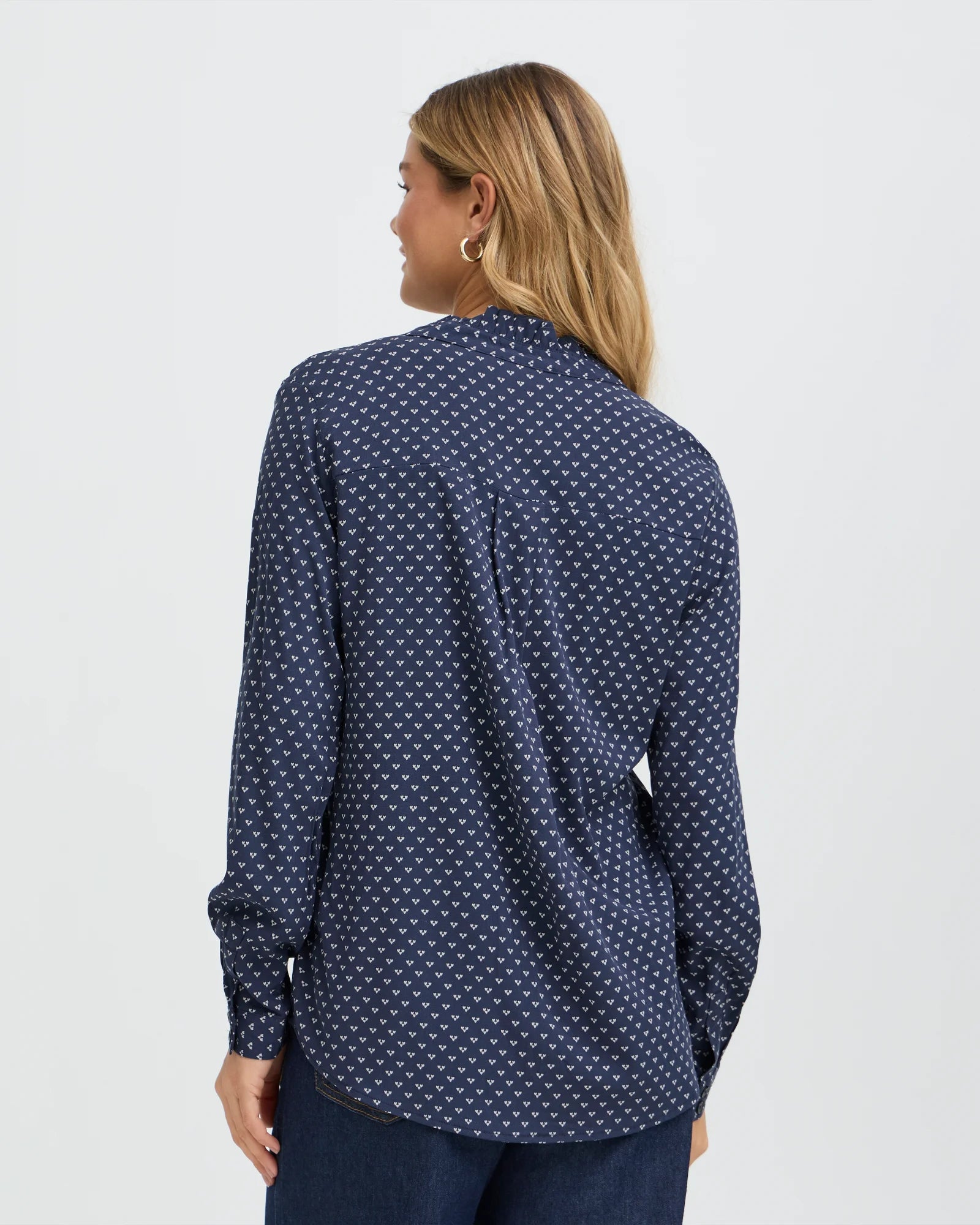 FRJUSTINE Shirt - Heart Navy