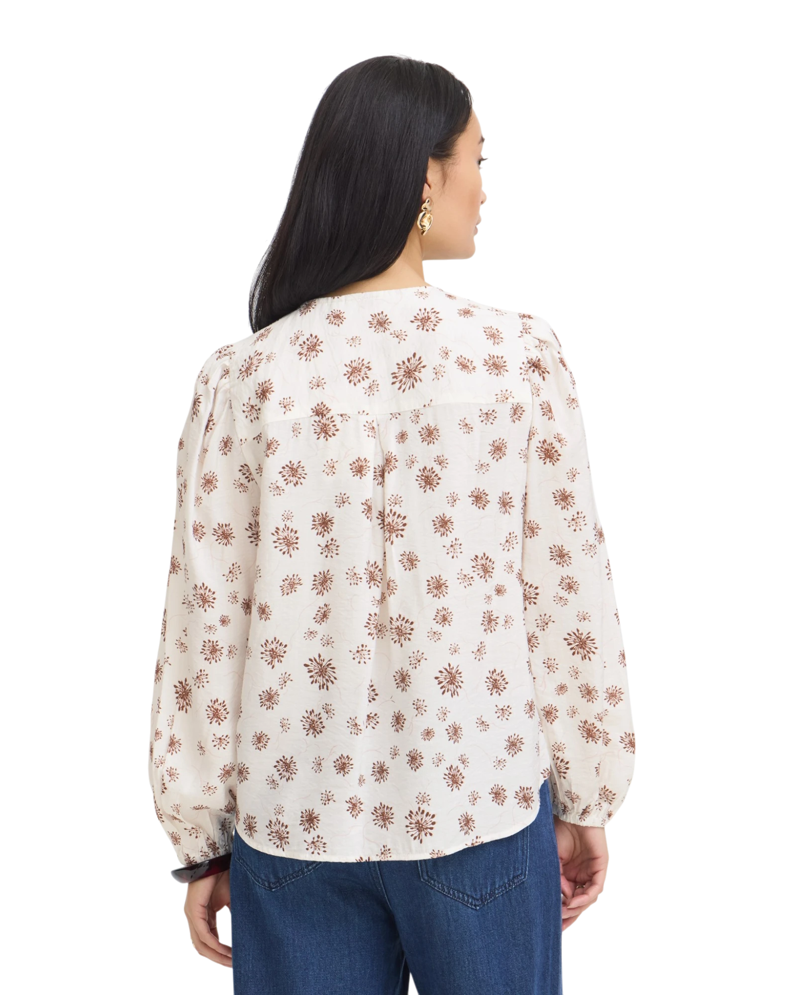 FRKALIA Blouse - Whisper White with Red