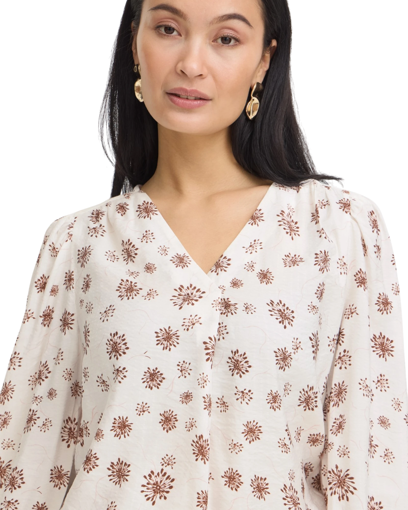 FRKALIA Blouse - Whisper White with Red