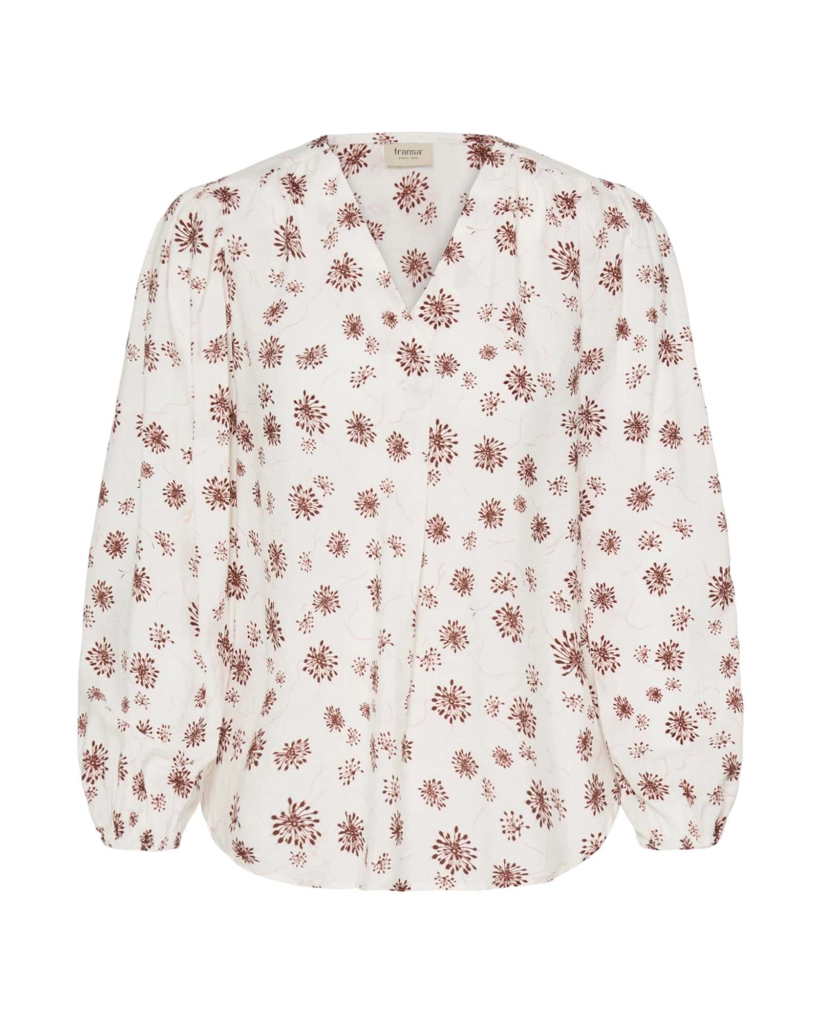 FRKALIA Blouse - Whisper White with Red