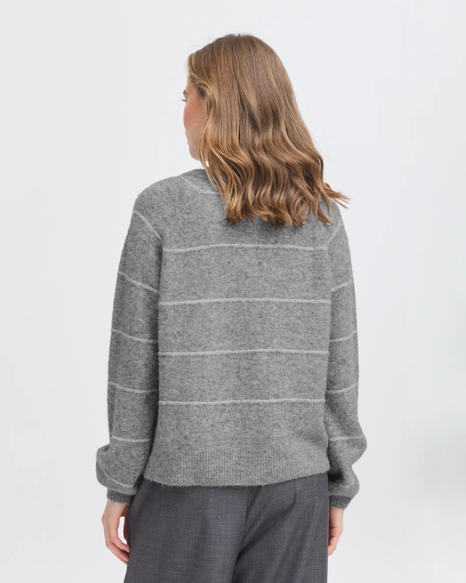 FRKENDRA Cardigan - Asphalt Melange Mix