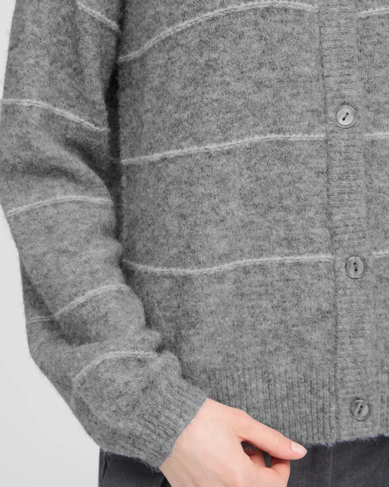 FRKENDRA Cardigan - Asphalt Melange Mix