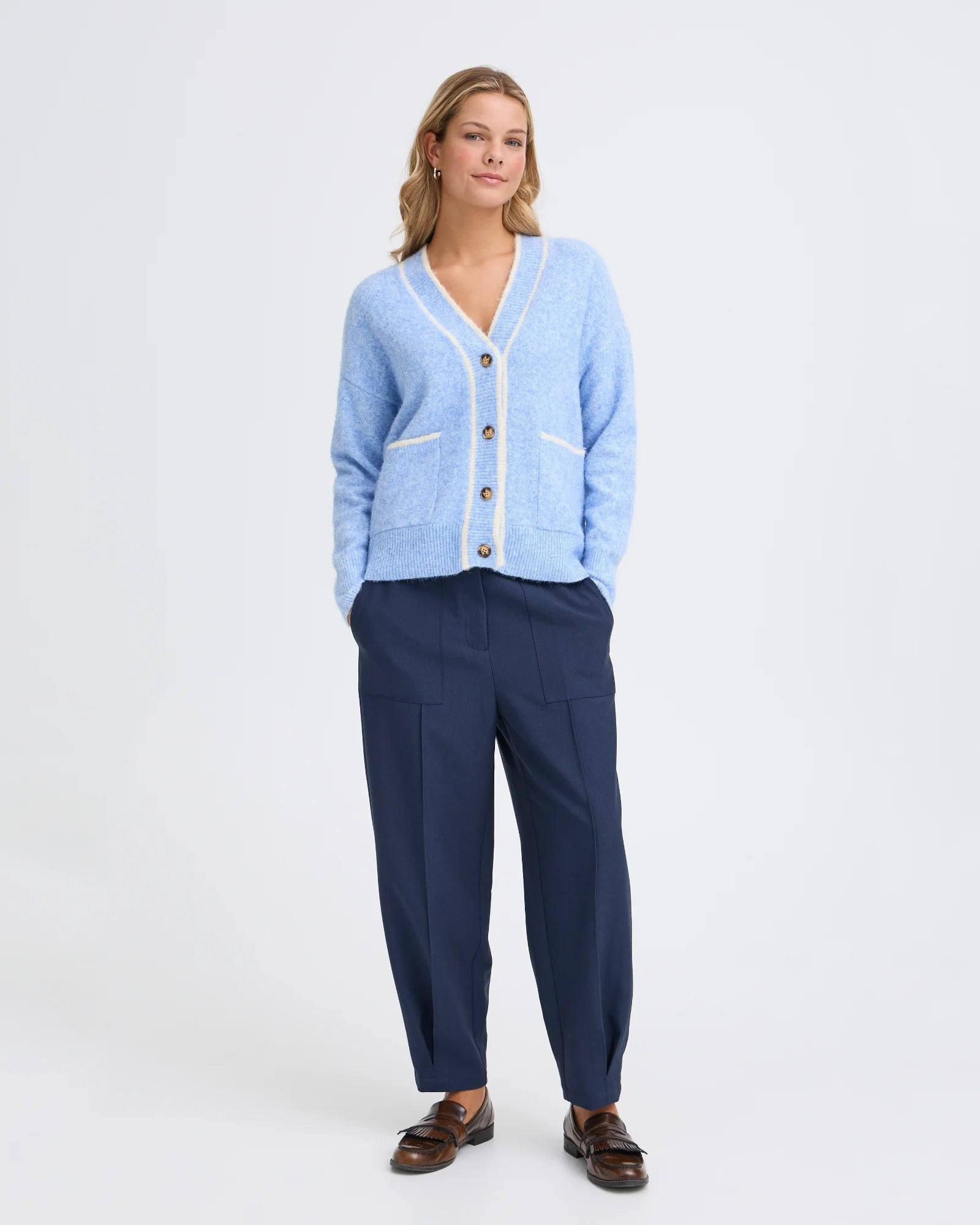 FRKENDRA Cardigan - Blue Stripe