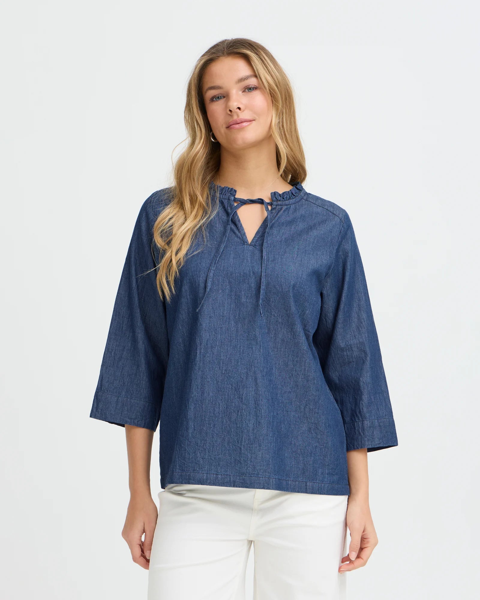 FRLARISSA Blouse - Mid Blue Denim