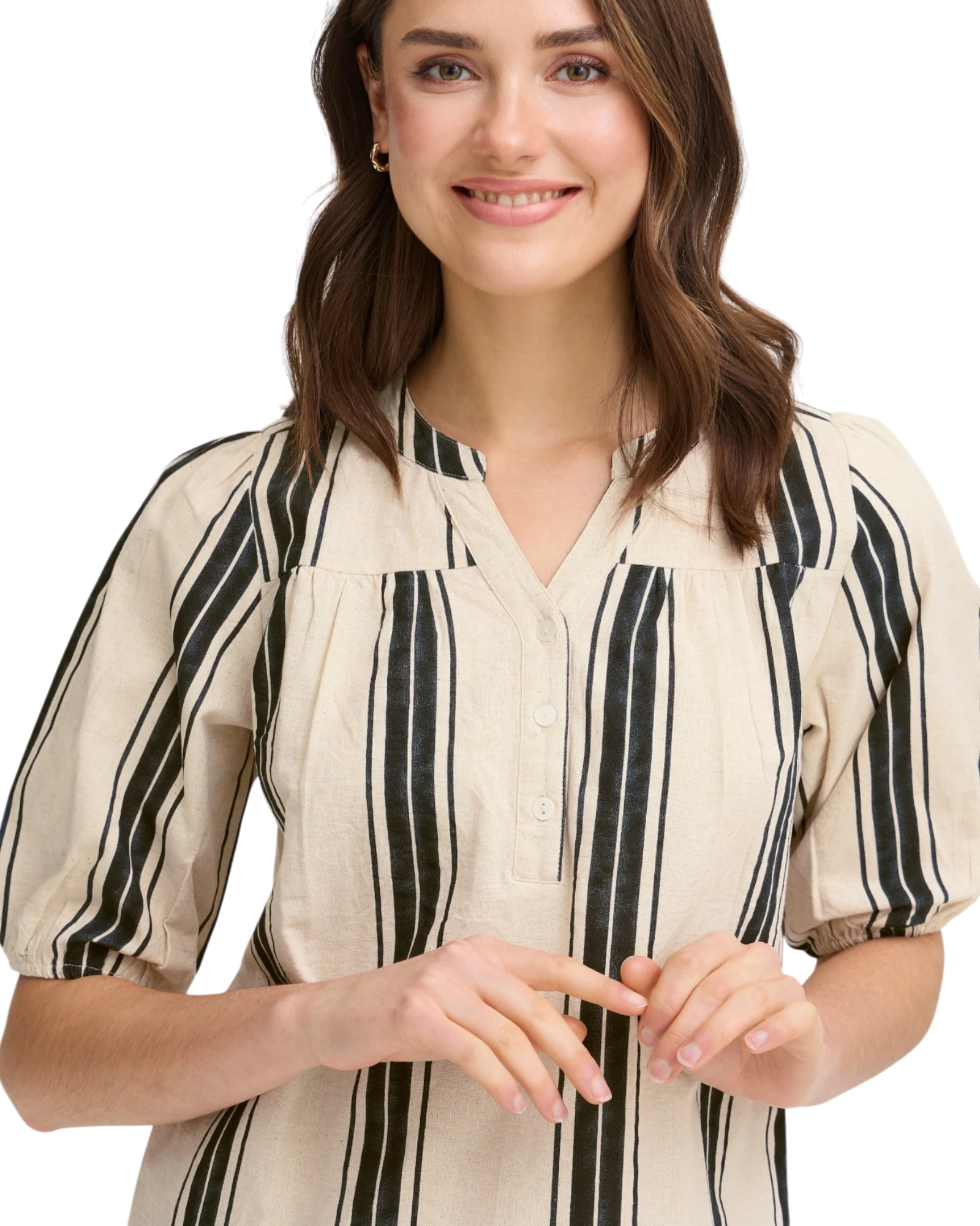 FRMADDIE Blouse - Wide Stripe Meteorite