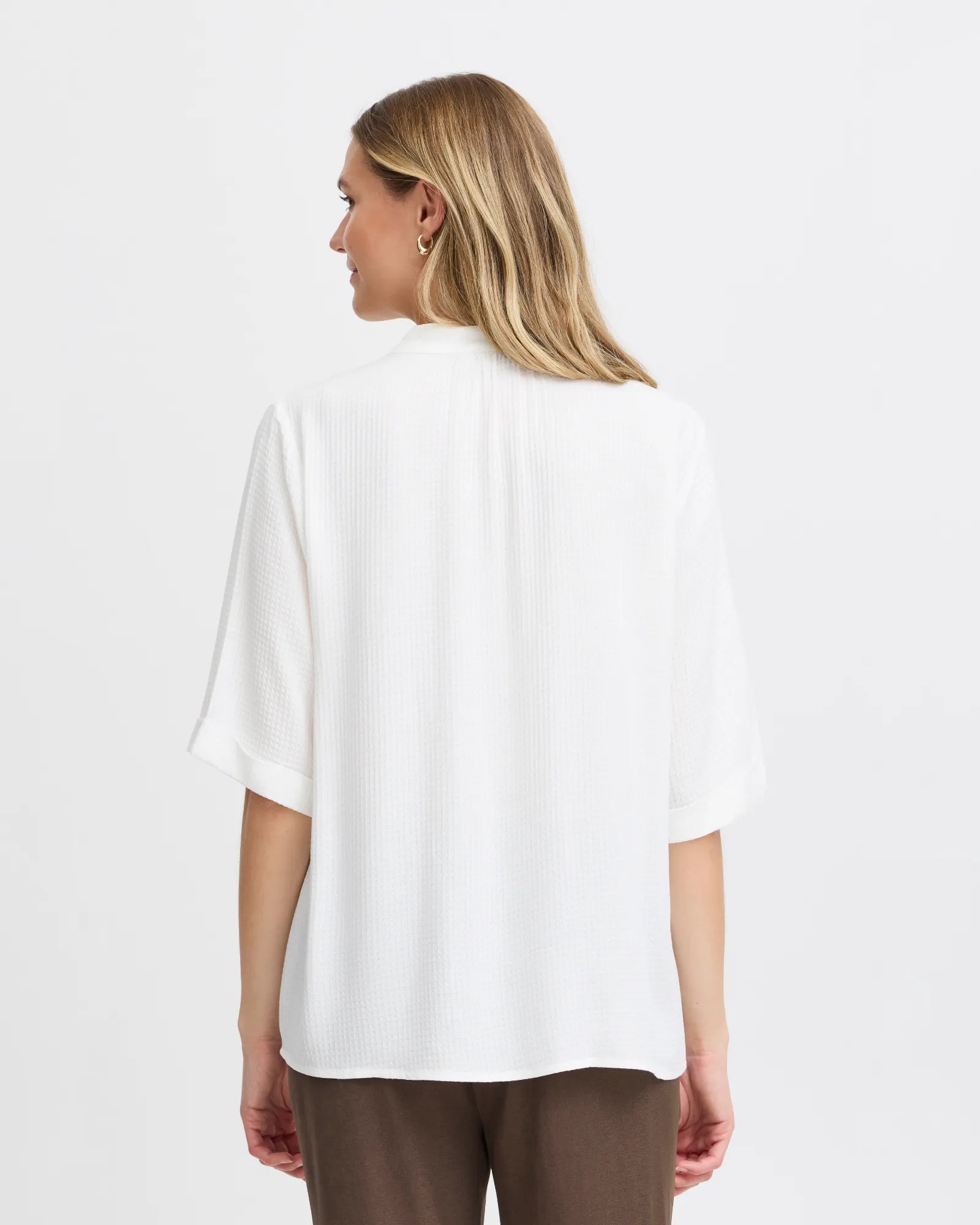 Oline 1/2 Sleeve Blouse - Blanc de Blanc