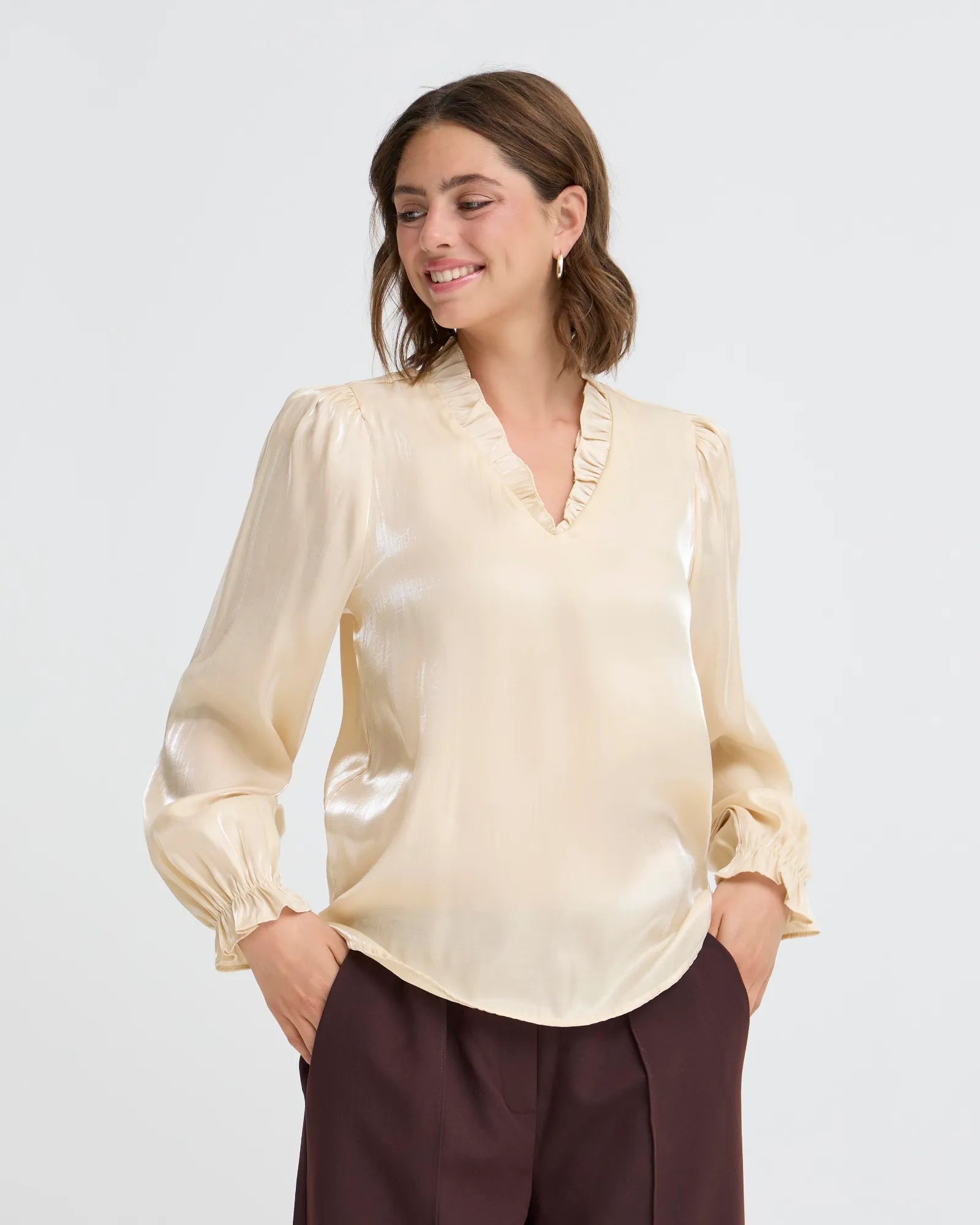 FRYOLANDA Blouse - Oyster Grey