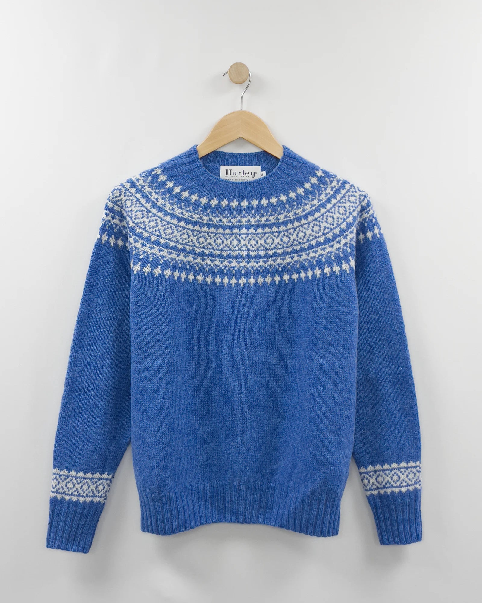 Women's Knitted Jumper (L3170/7) - Cobalt/Snow White