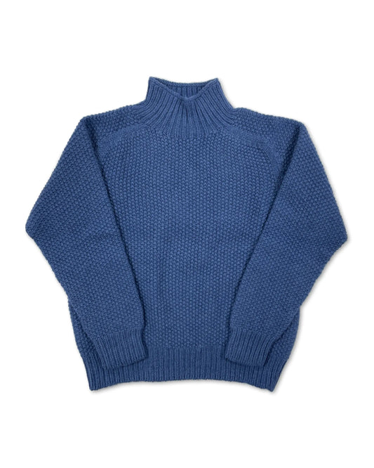 Women's Superfine Lambswool Turtle Neck Sweater (L4623/5A) - Soft Denim