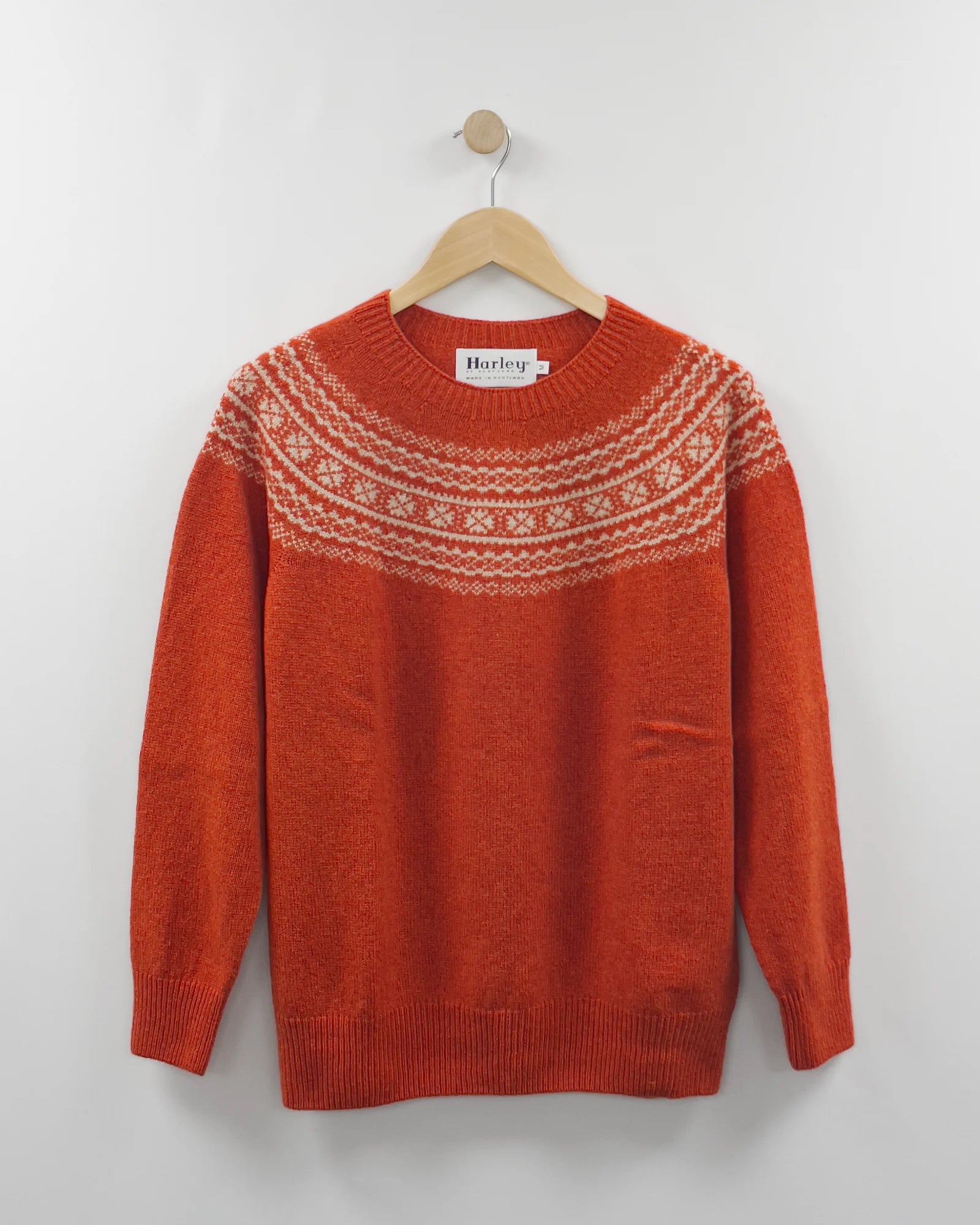 Women's Knitted Jumper (L4748/7) - Furnace/Oatmeal