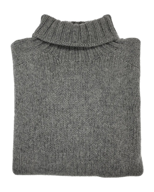 Mens Knitted Roll Neck Jumper (M3803/5) - Flannel Grey