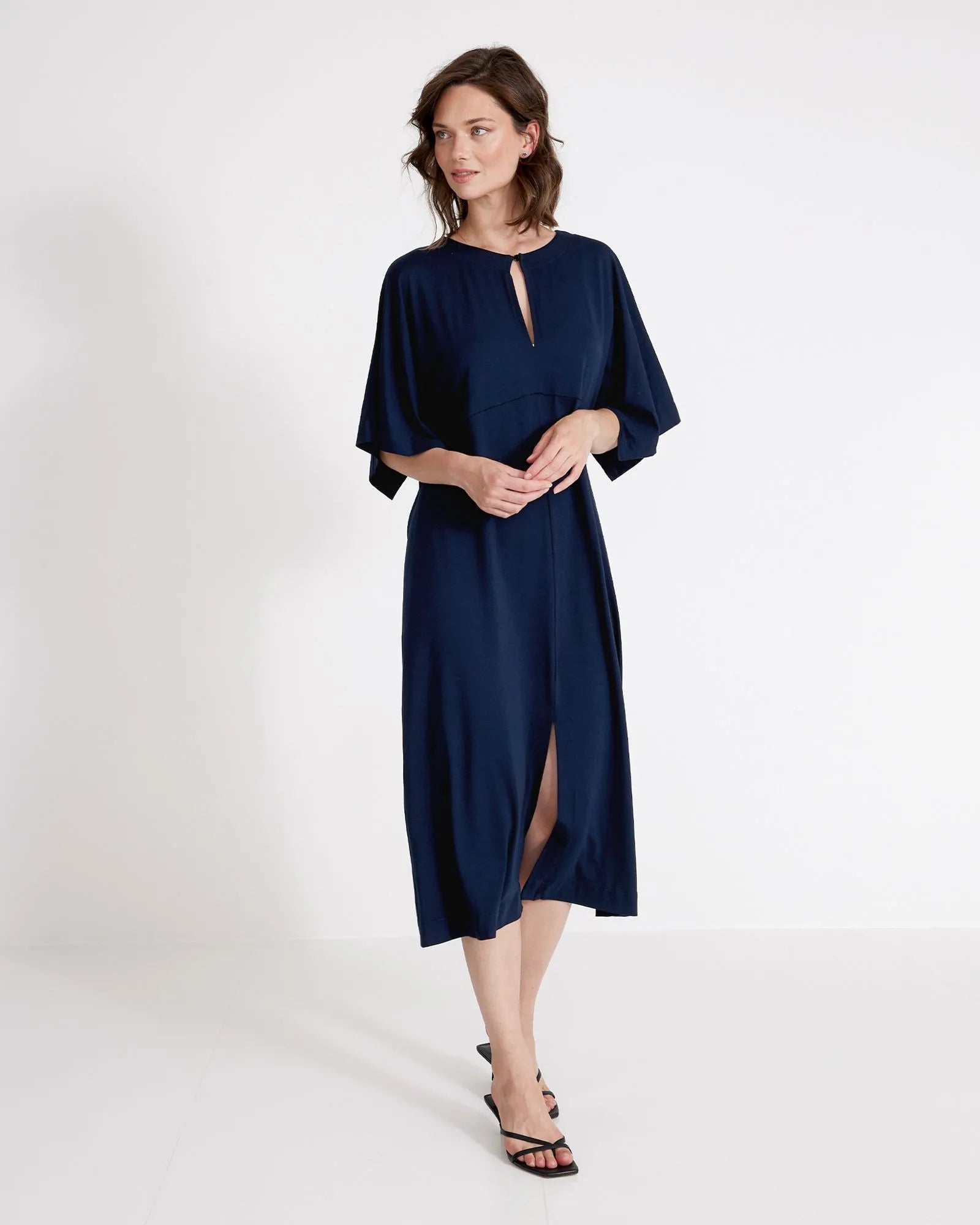 Asta Mid Length Dress - Navy