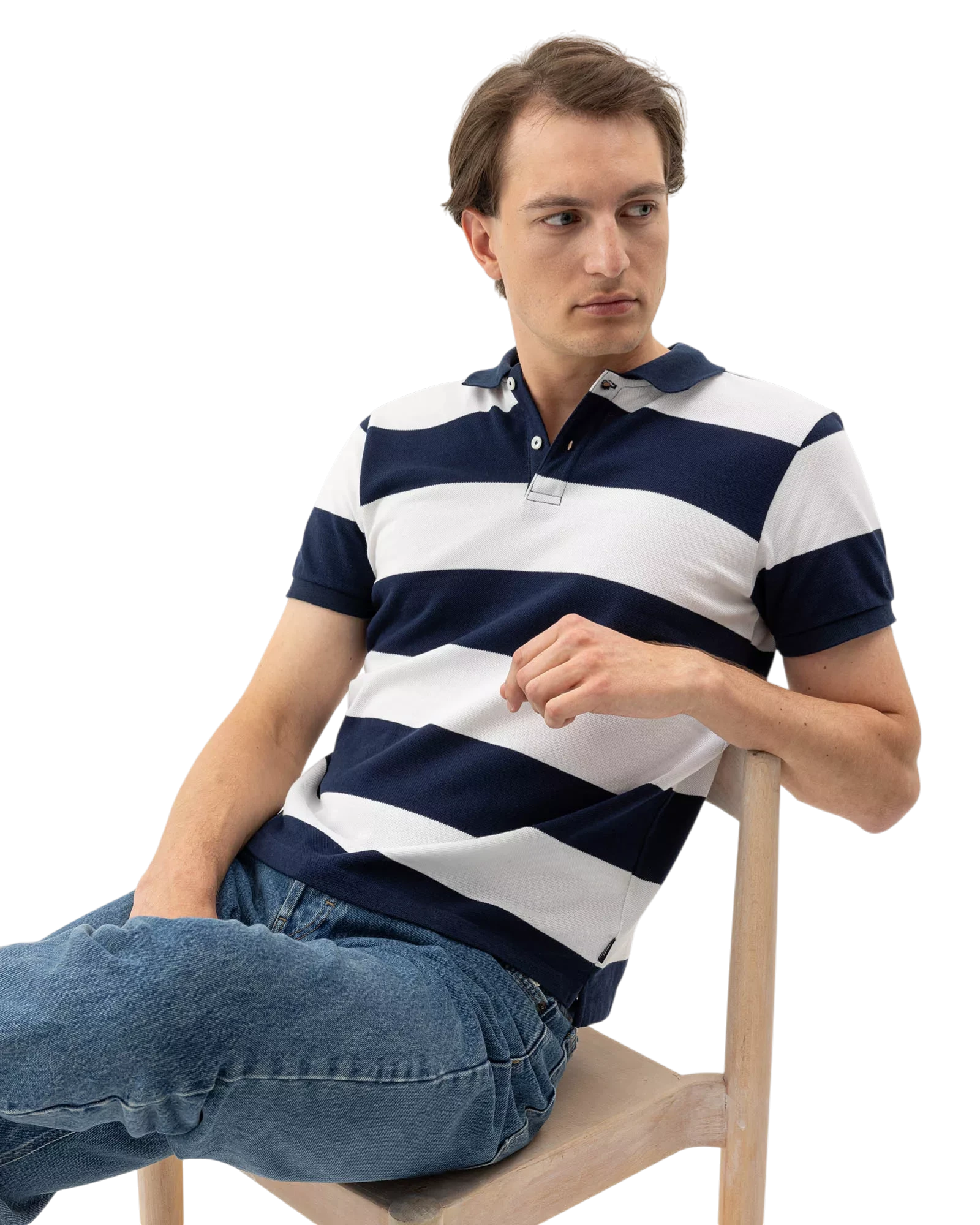 Beppe Polo Shirt - Navy/White