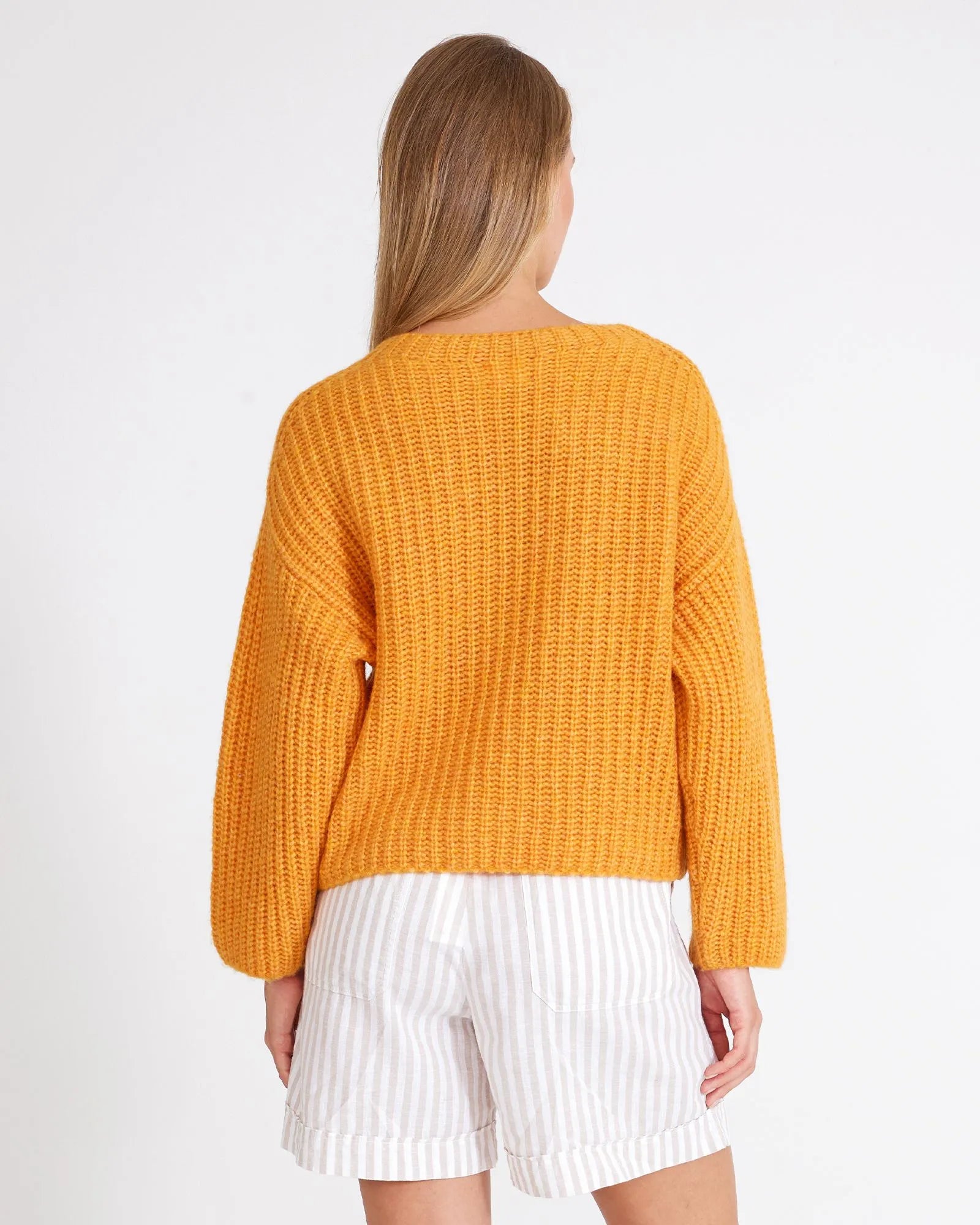 Cajsa Super Soft Knitted Sweater - Bright Marigold