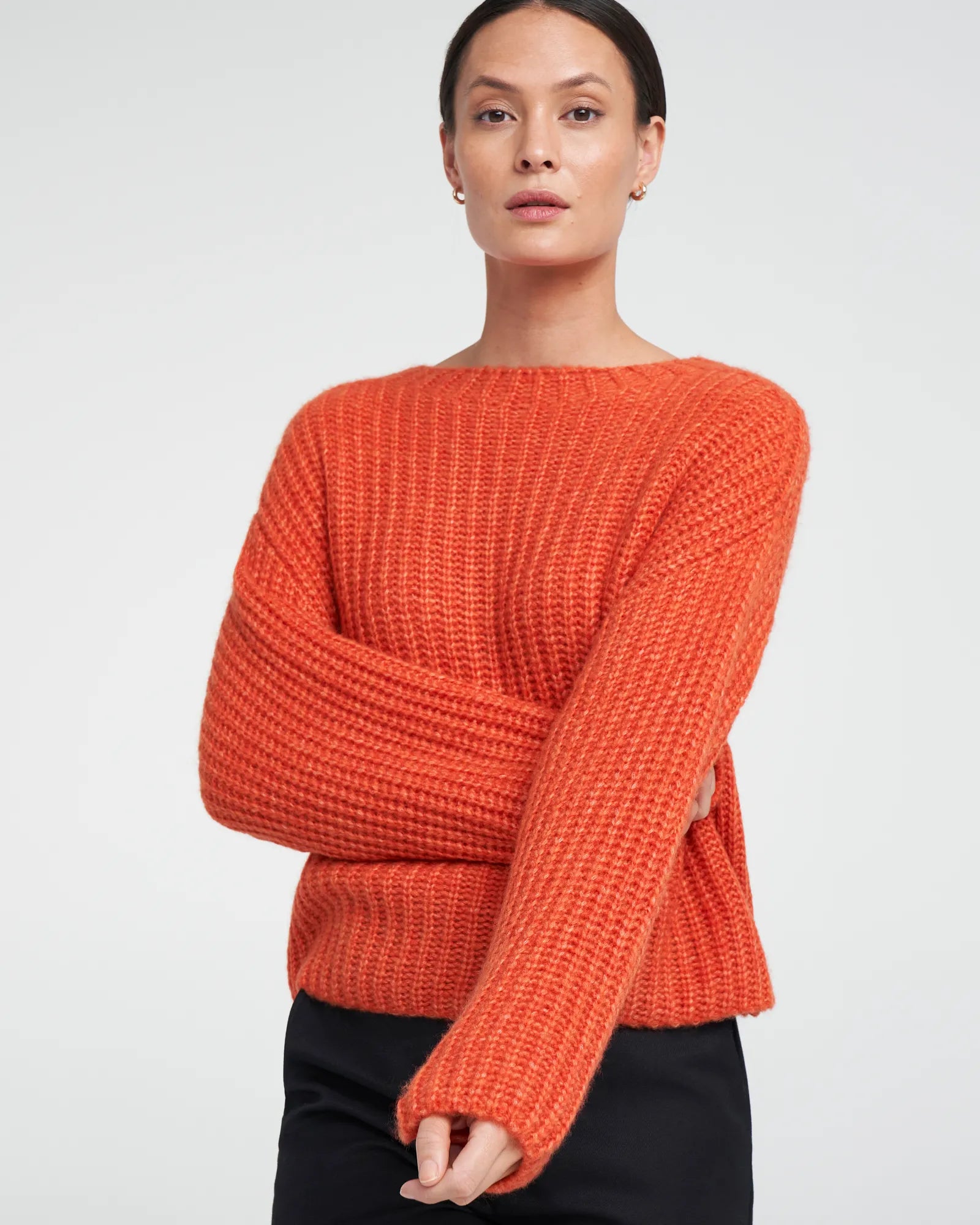 Cajsa Super Soft Knitted Sweater - Burnt Orange