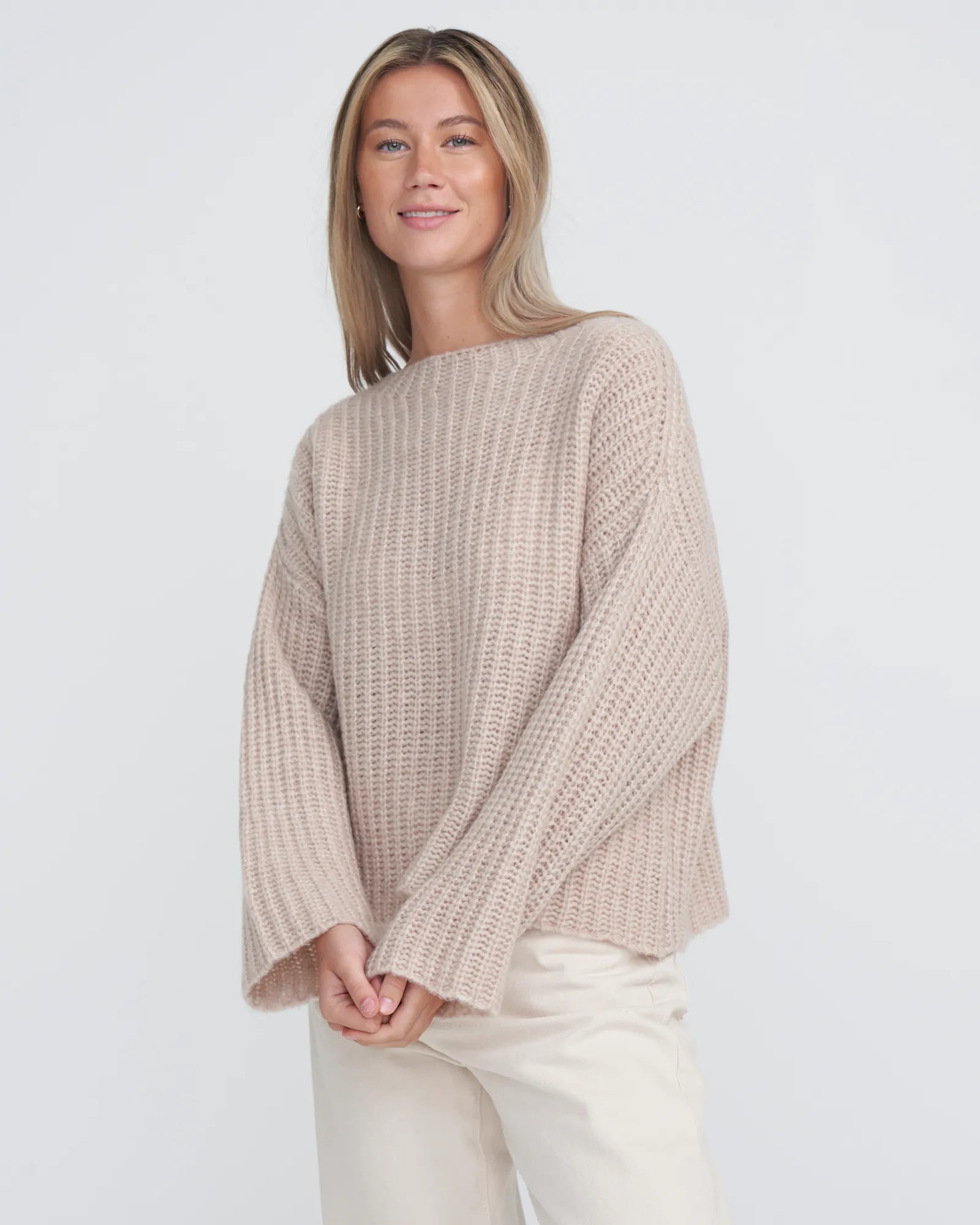 Cajsa Super Soft Knitted Sweater - Warm Sand