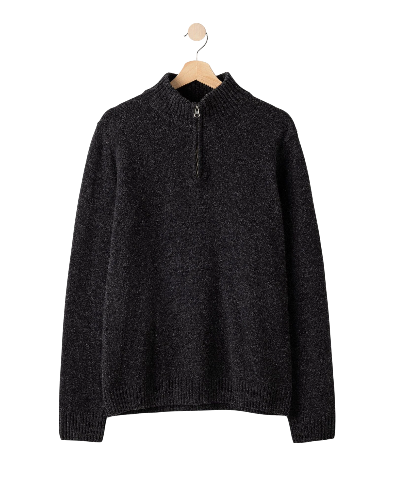 Charles T-neck Jumper - Black Mel
