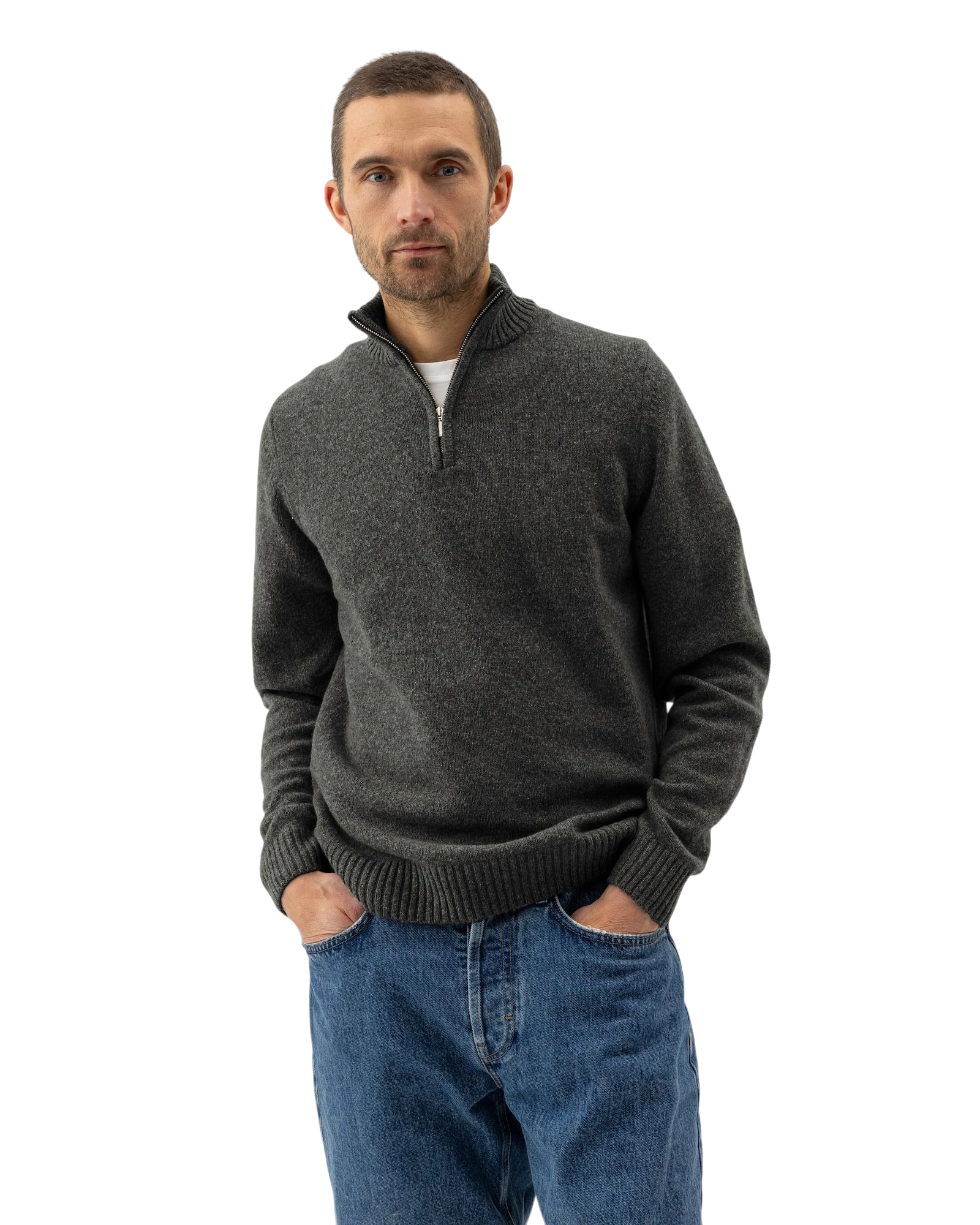 Charles T-neck Jumper - Forest Green