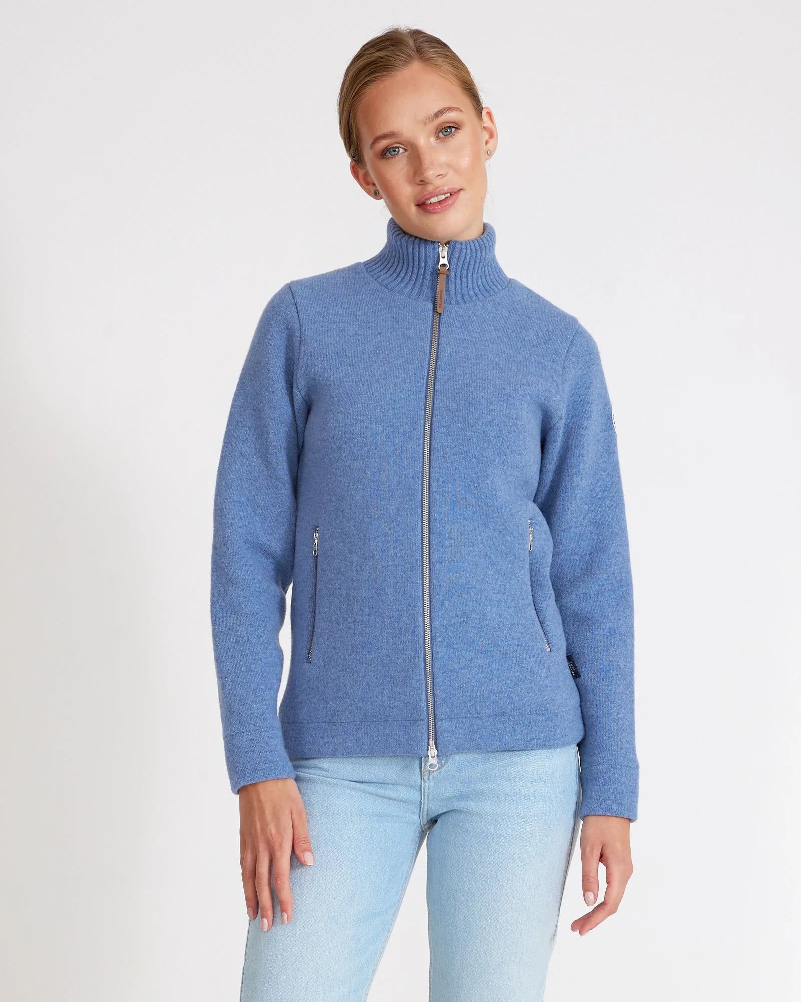 Claire Knitted Windproof Sweater - Dove Blue