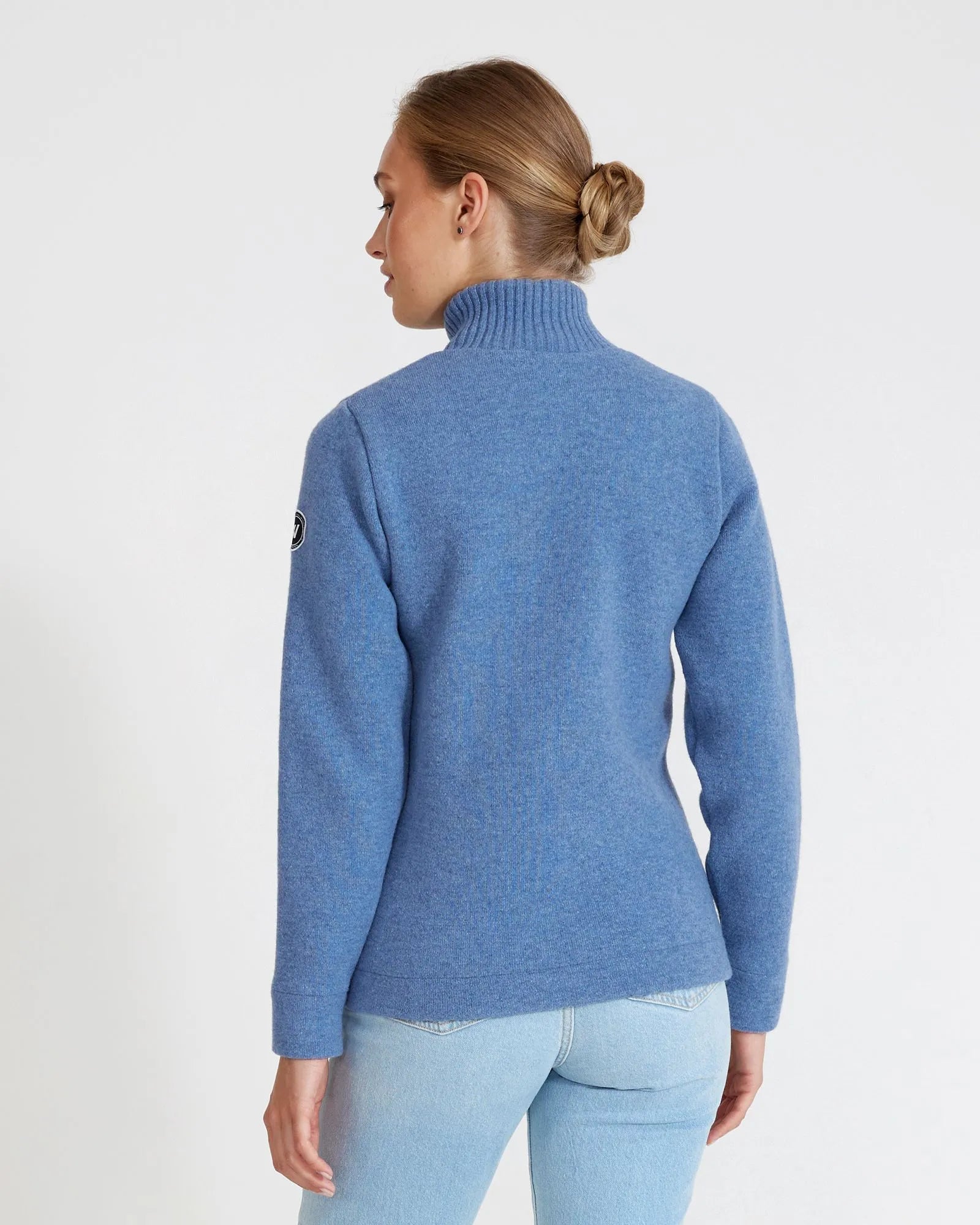 Claire Knitted Windproof Sweater - Dove Blue