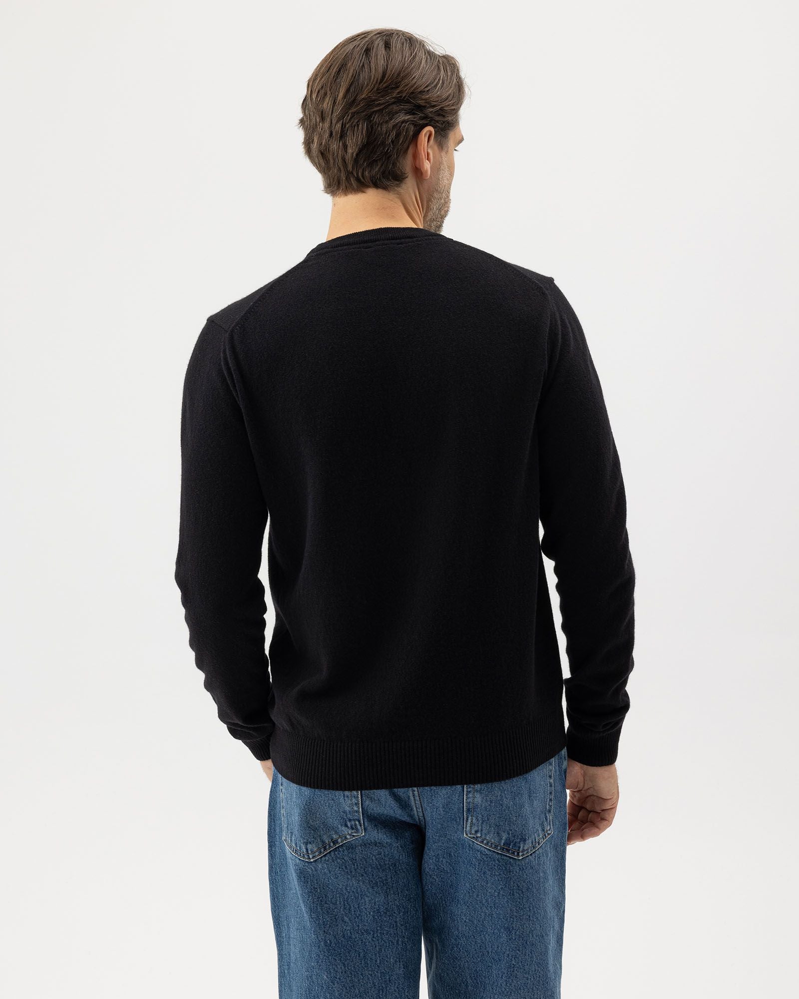 Dennis Crew Neck Jumper - Black