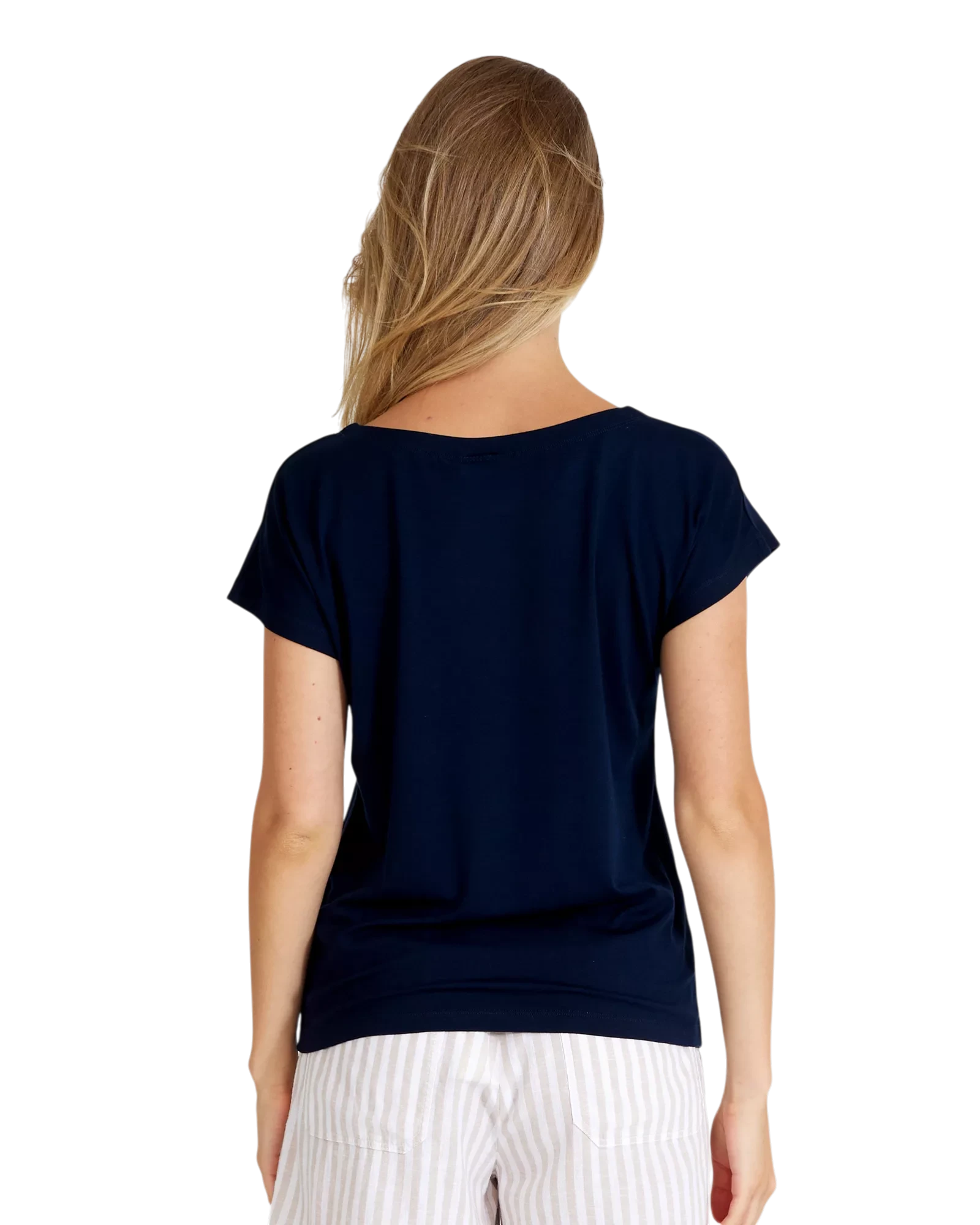 Ellen Capsleeve Top - Navy