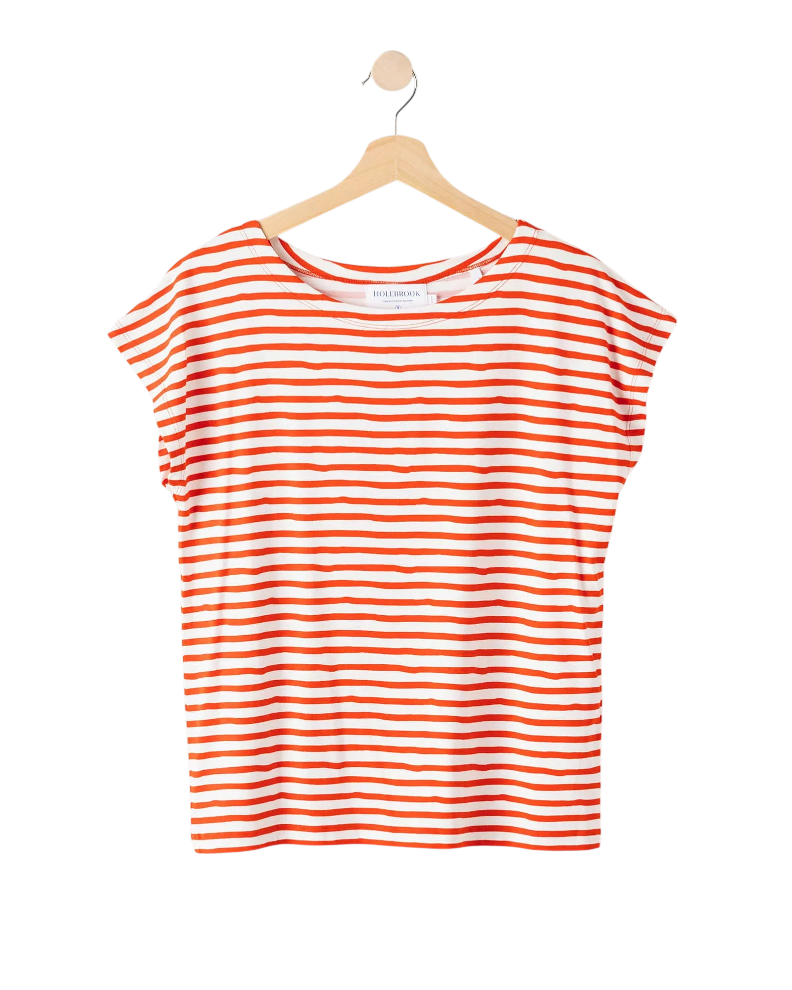 Ellen Capsleeve Top - Off White/Bright Red
