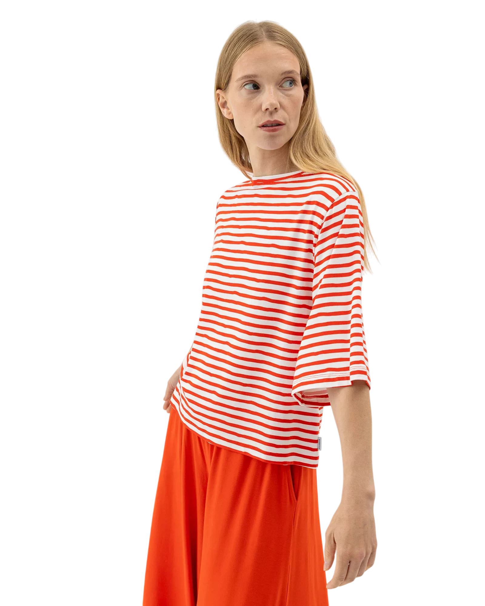 Ellen Top - Off White/Bright Red