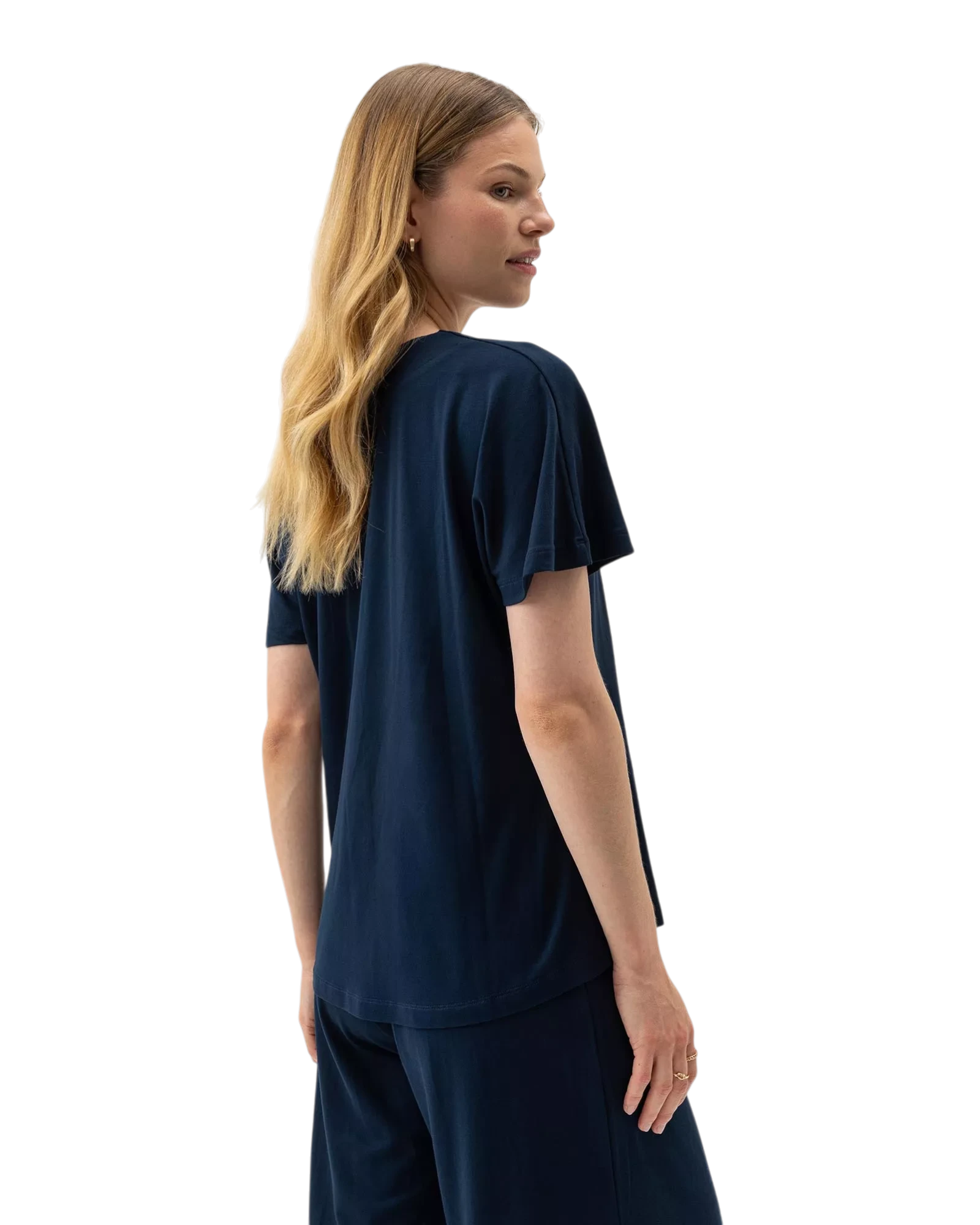 Ellen V-neck Top - Navy
