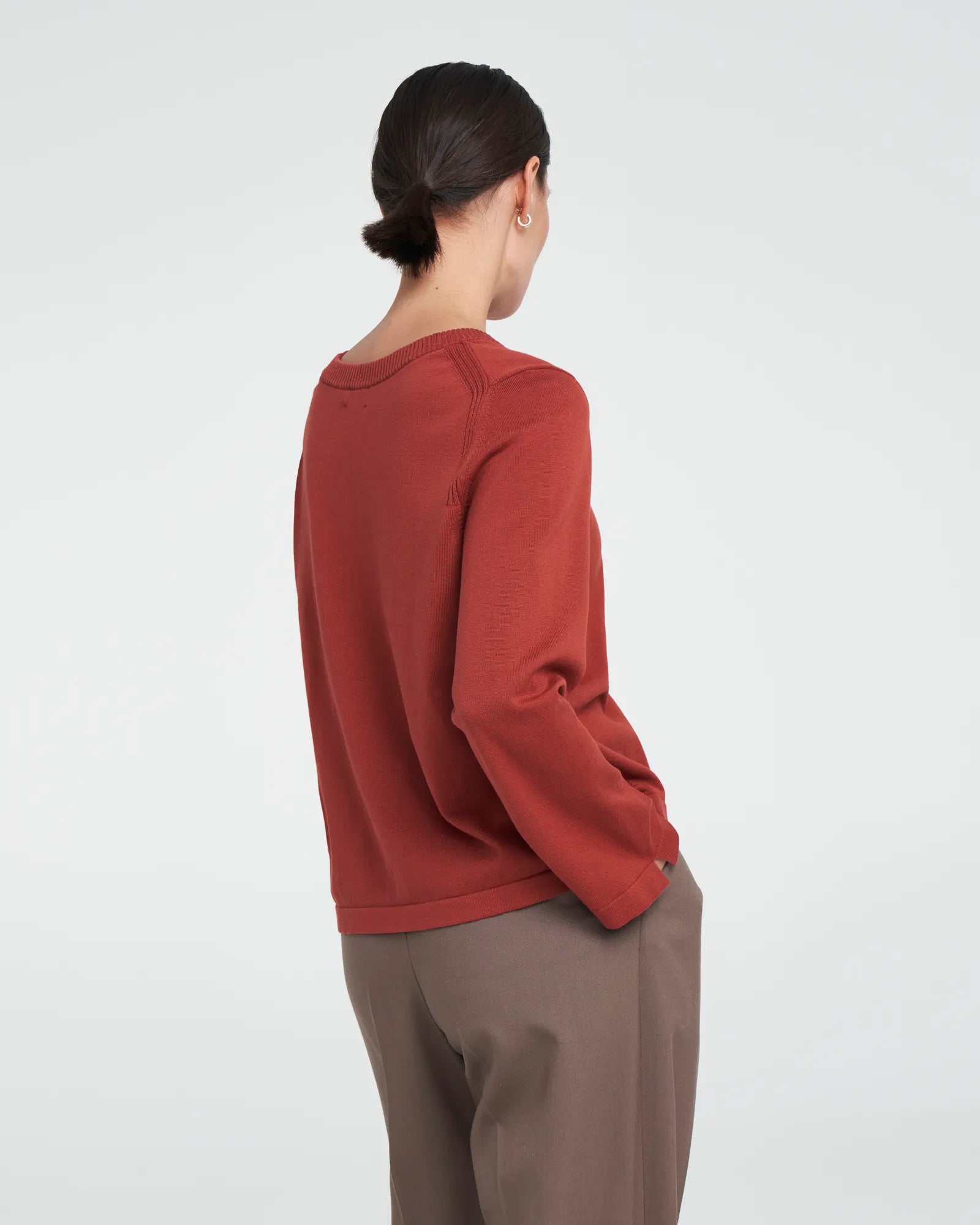 Hulda Knitted Crew Neck Sweater - Maple Red