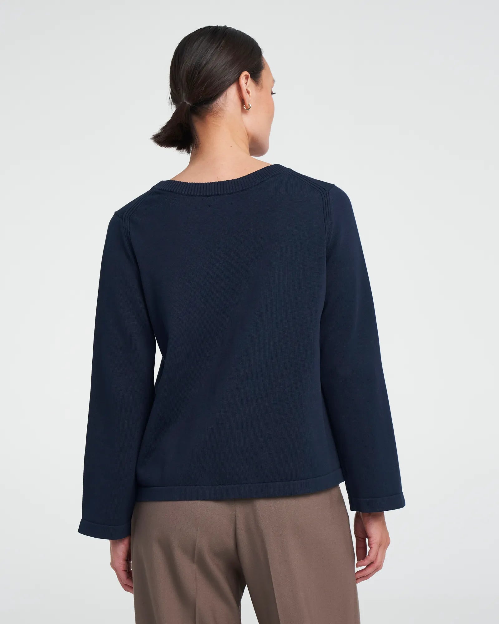 Hulda Knitted Crew Neck Sweater - Navy