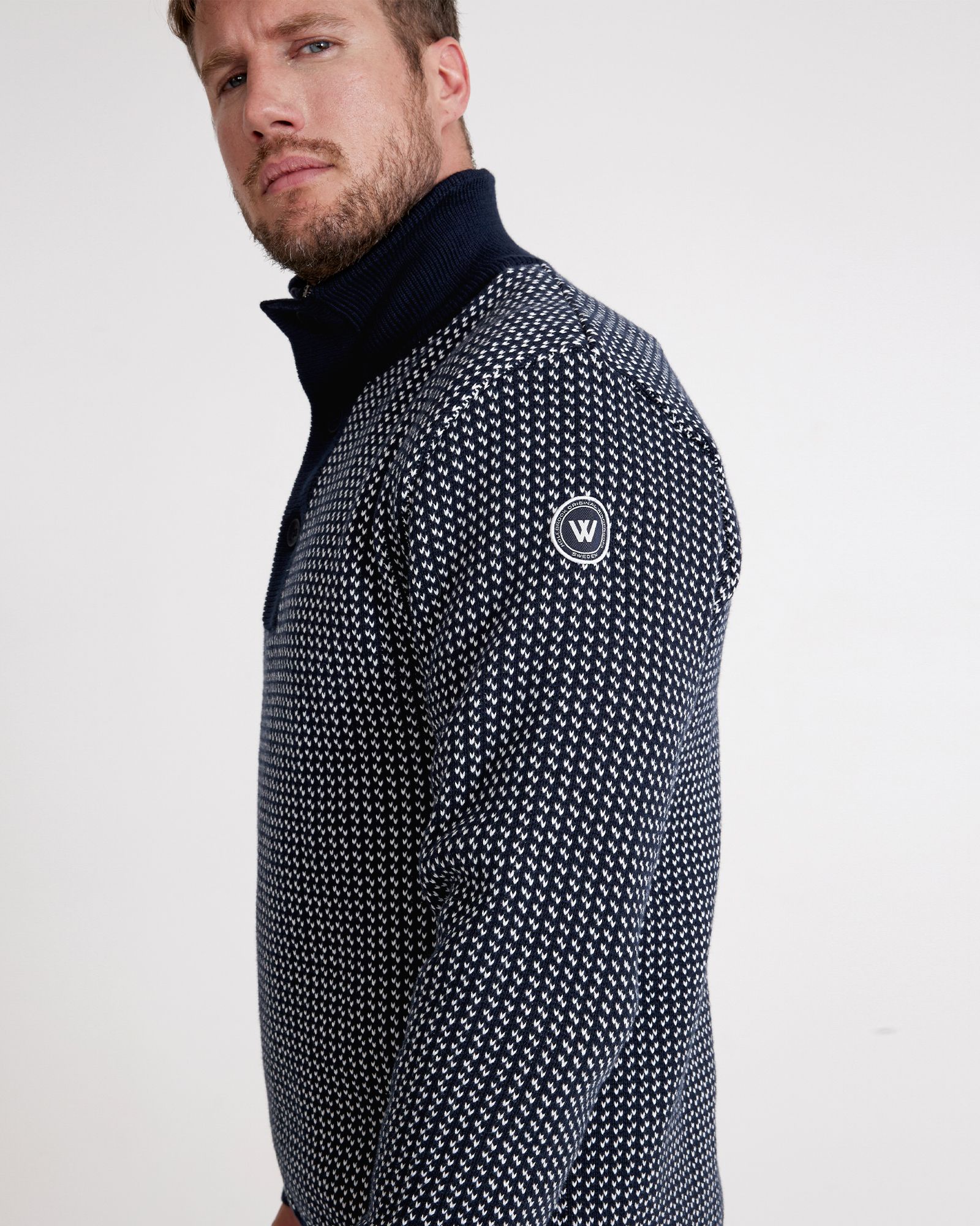 Ingvar T-neck WP - Navy/Off White