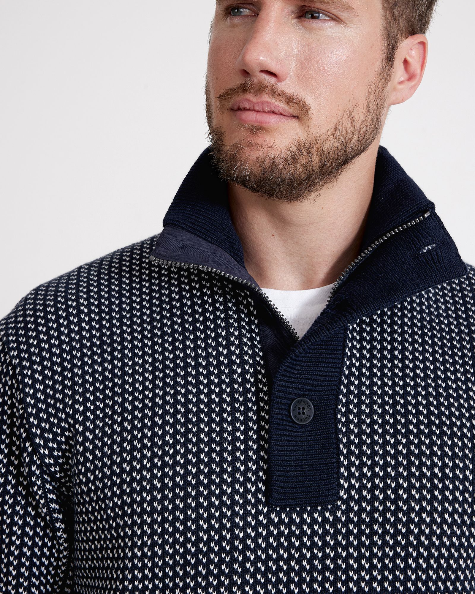 Ingvar T-neck WP - Navy/Off White