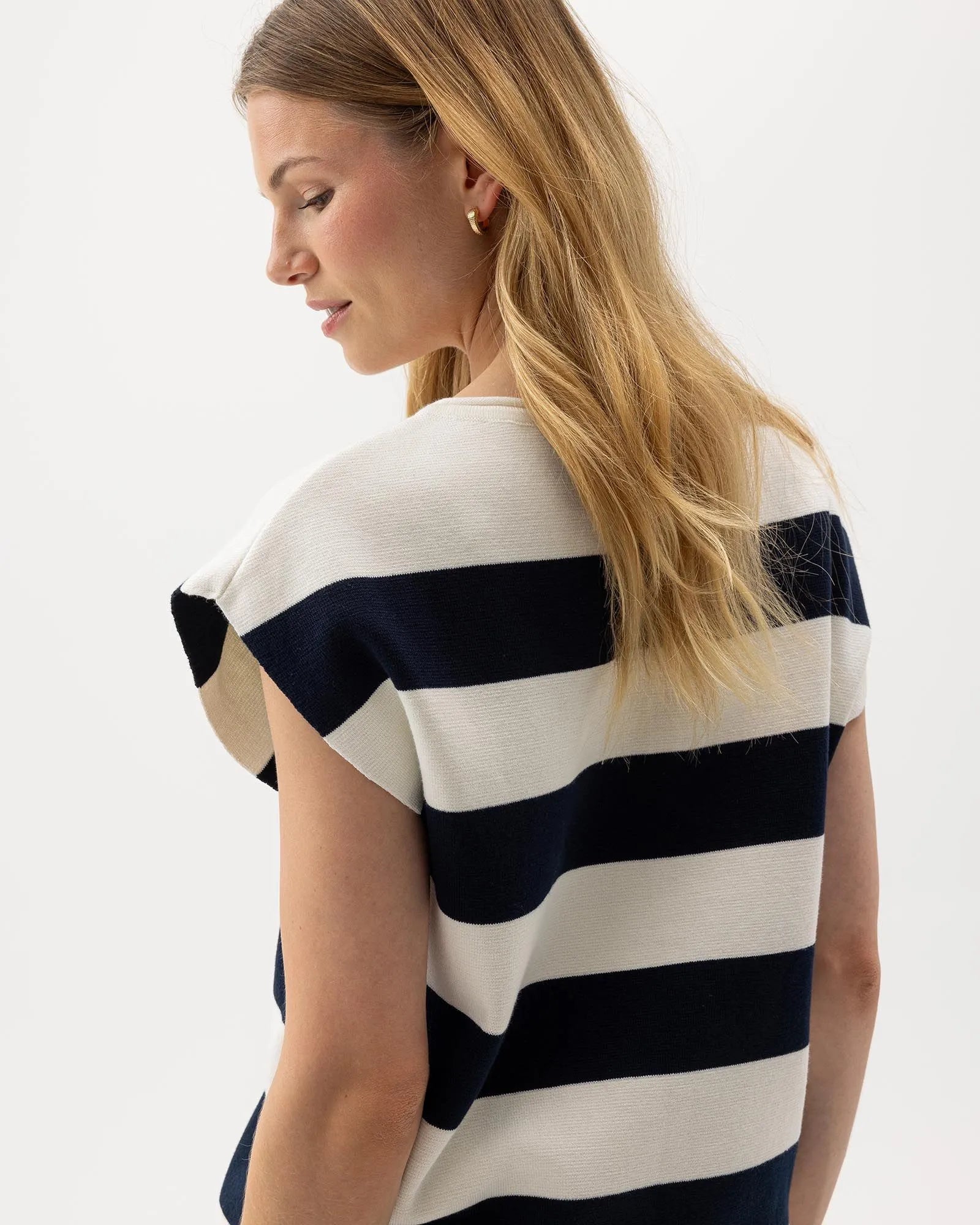 Jane Capsleeve - Off White/Navy