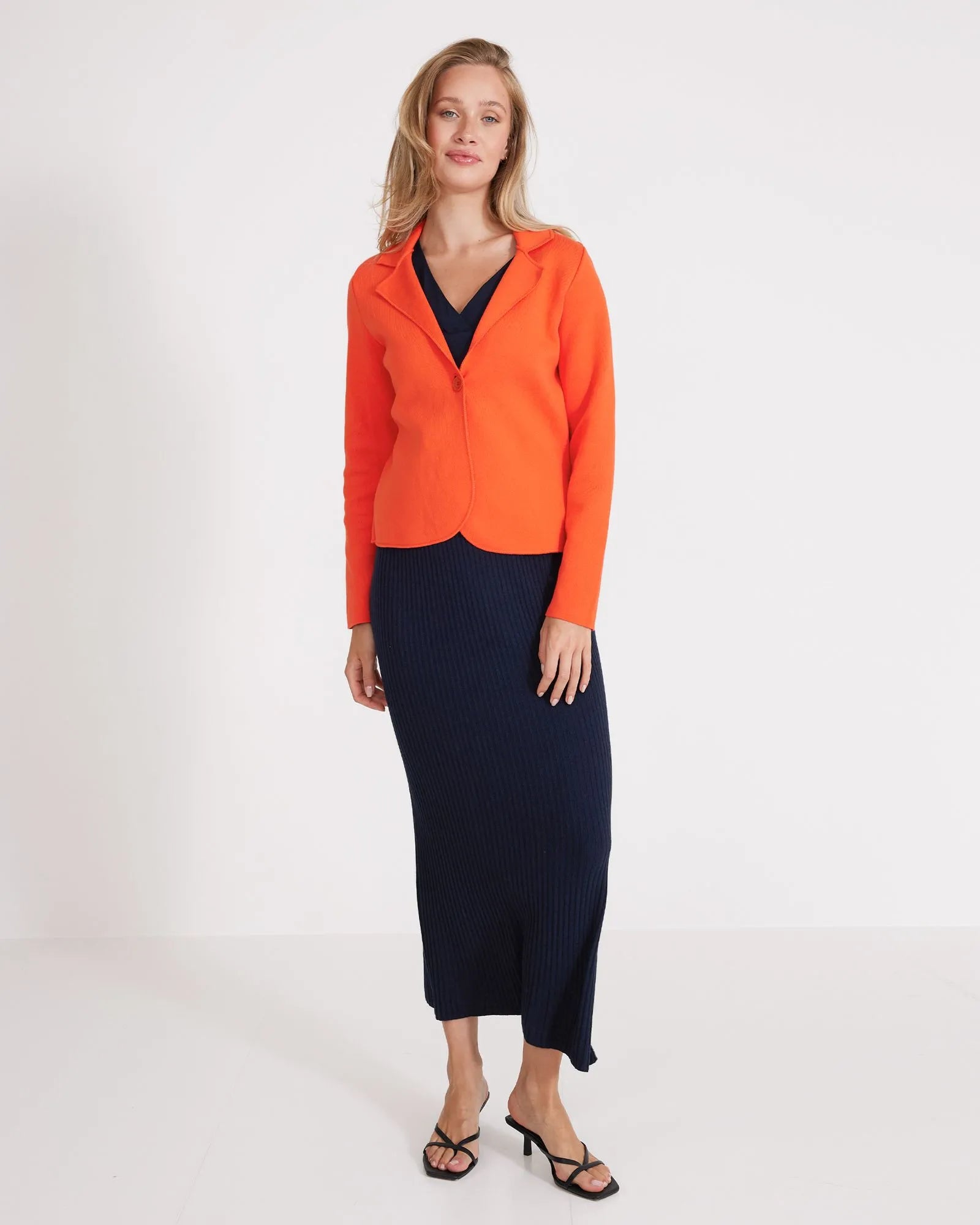 Leila Knitted Jacket - Flame Orange