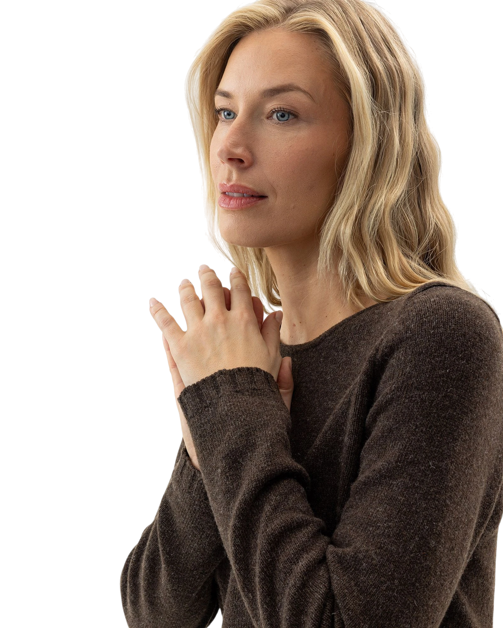 Linda Crew Neck Jumper - Brown Mel