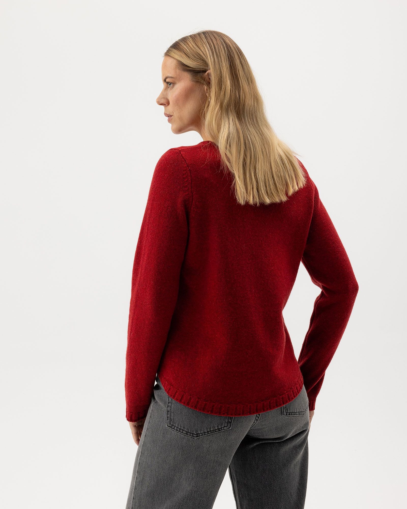 Linda Crew Neck Jumper - Ruby