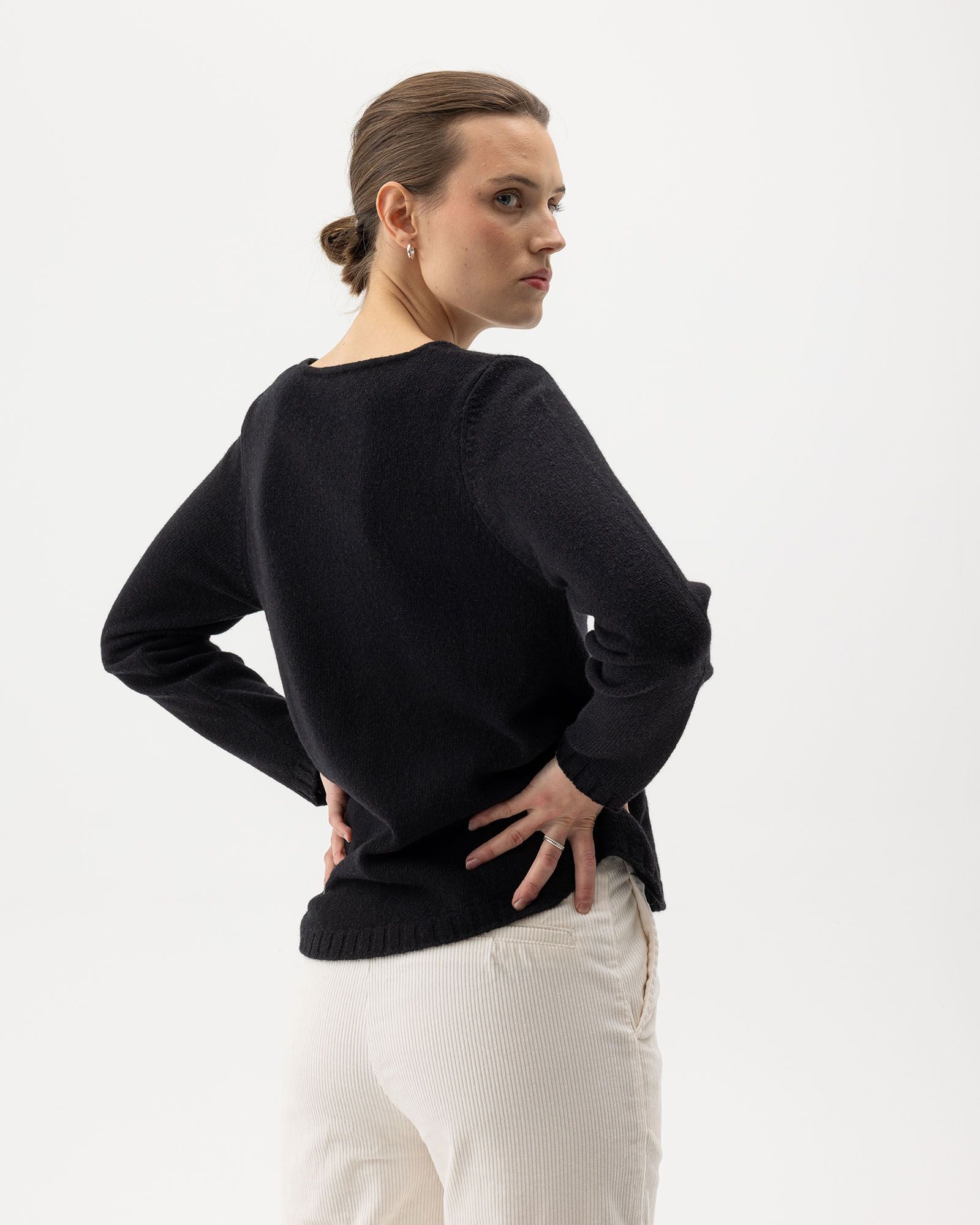 Linda Crew Neck Jumper - Black