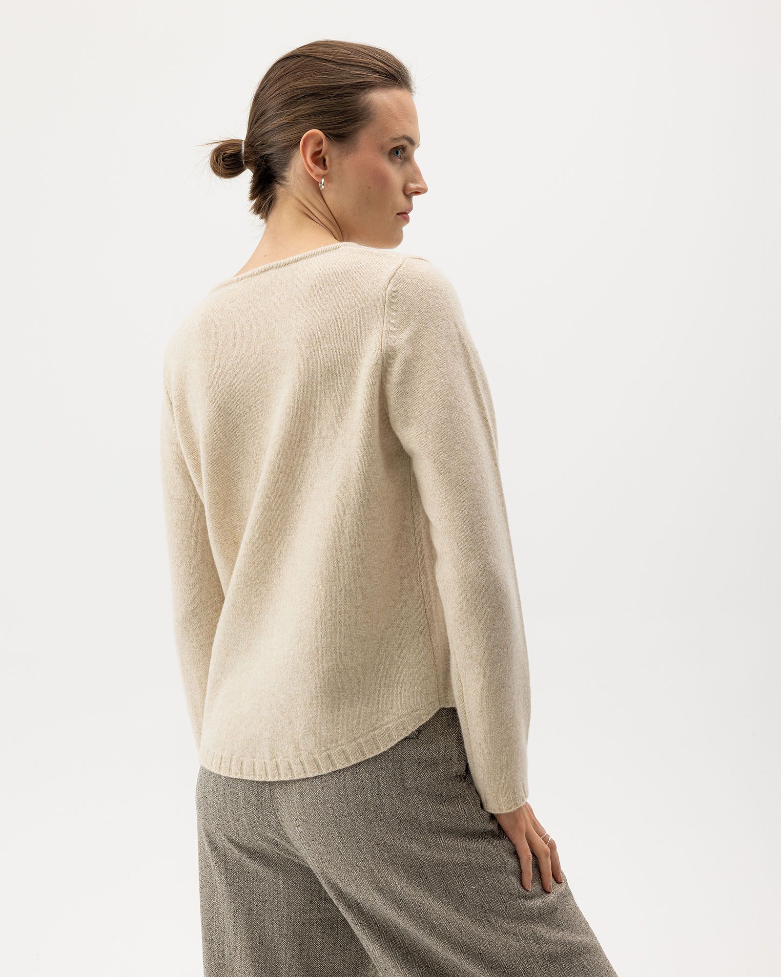 Linda Crew Neck Jumper - Creme