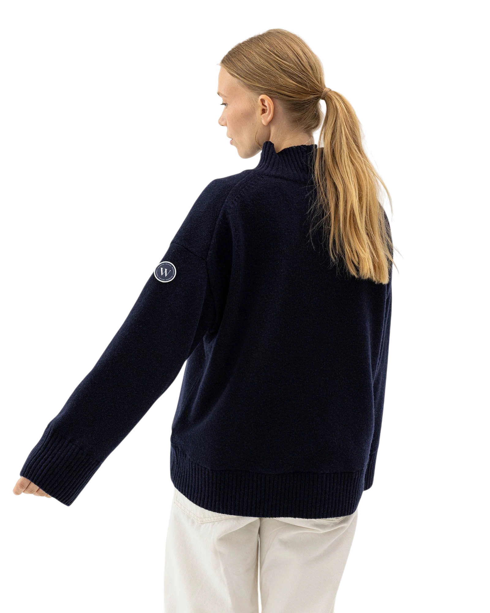 Margot Turtle Neck Windproof Jumper - Navy