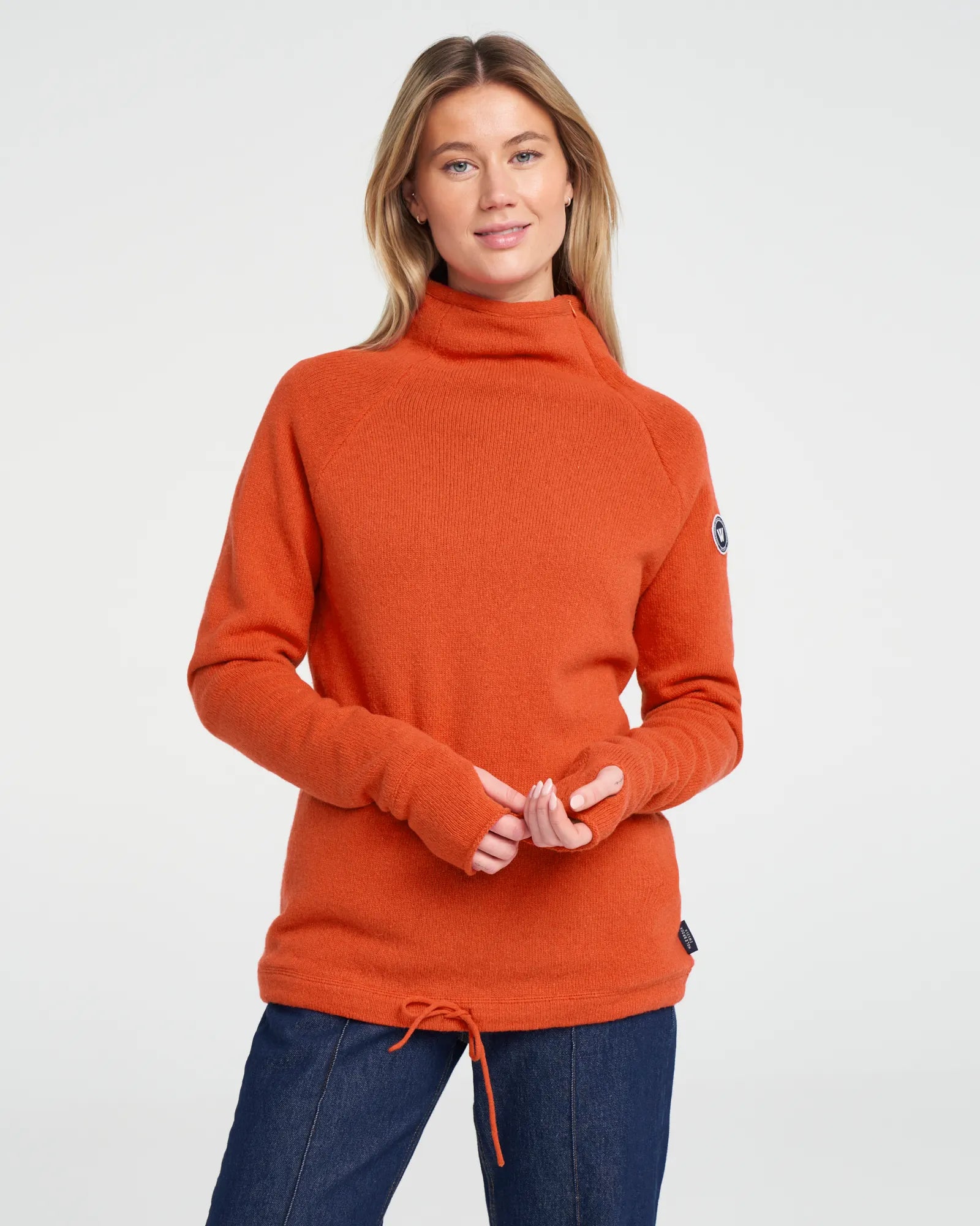 Martina Knitted Windproof Sweater - Burnt Orange