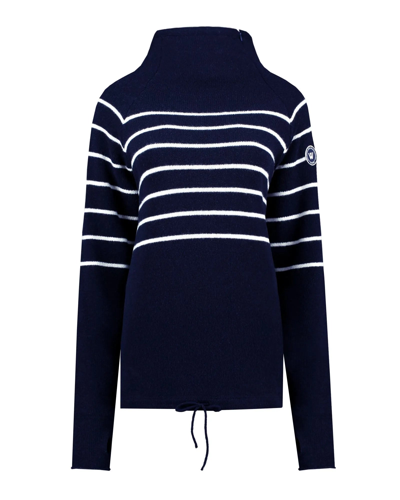 Martina Knitted Windproof Sweater - Navy/Off White