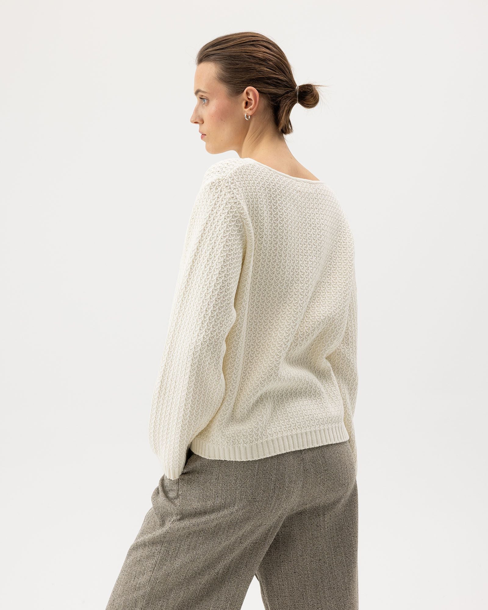 Nora Crew Neck Jumper - Off White
