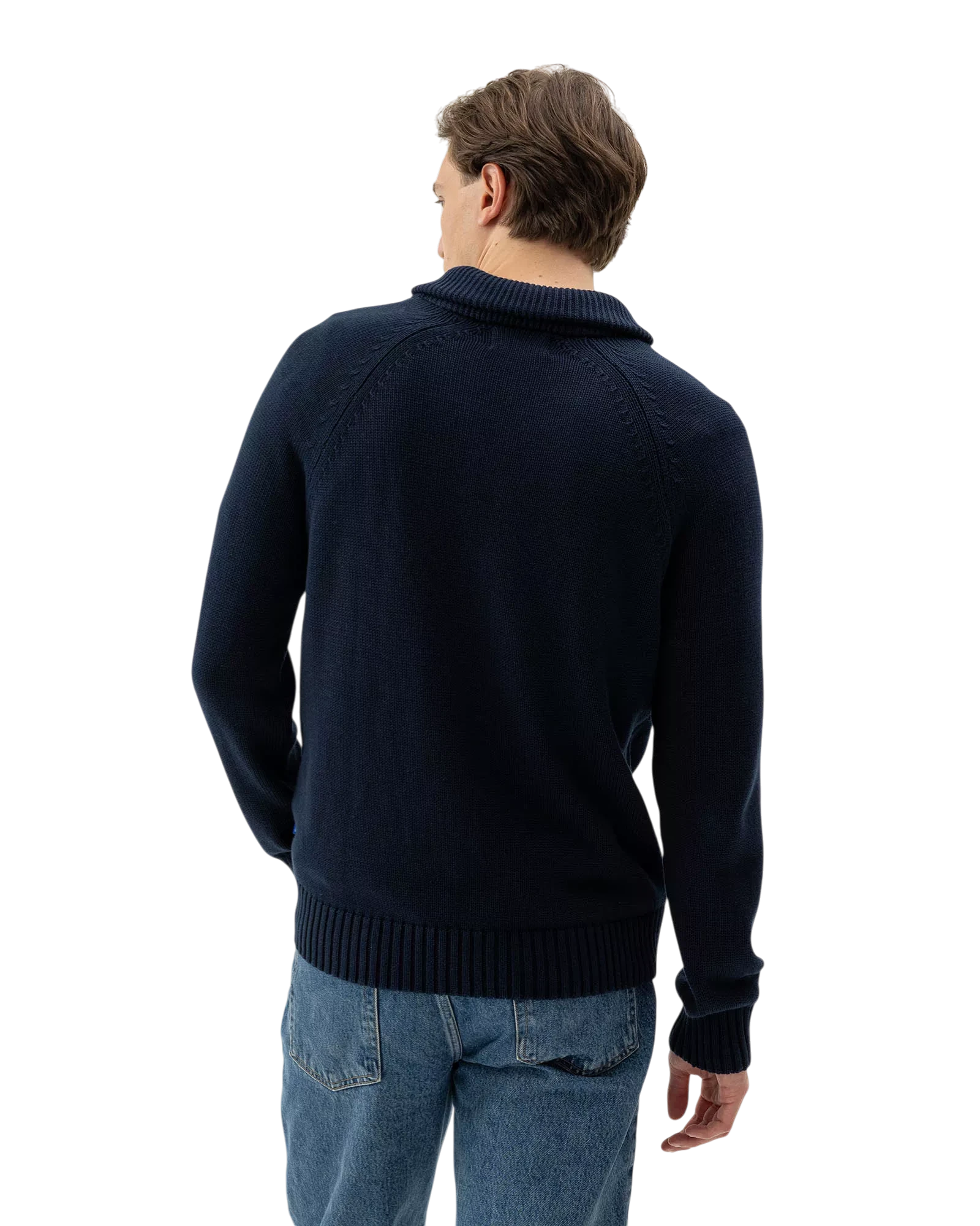 Roger Shawl Collar Jumper - Navy