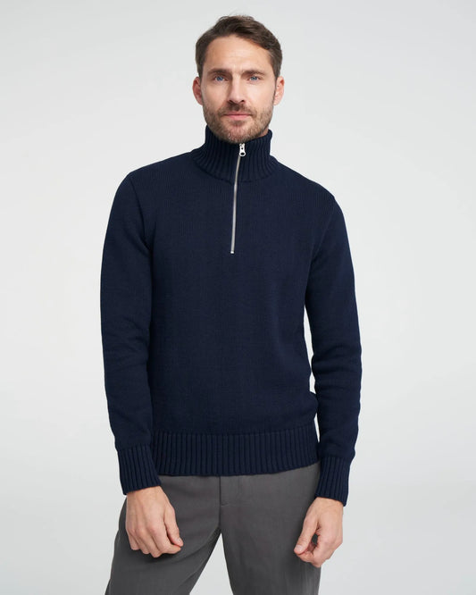 Sivert Heavy Knitted Sweater - Navy