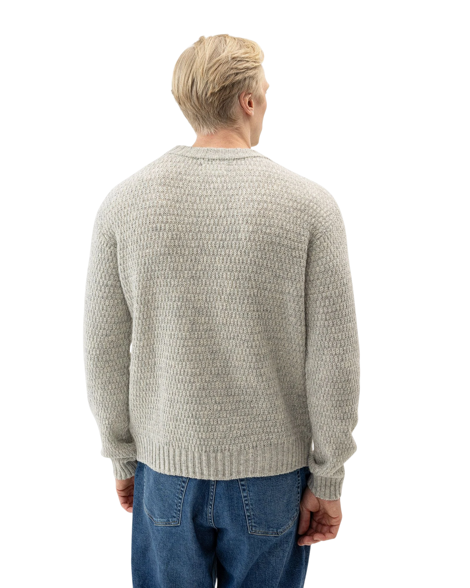 Stricken Crew Neck Jumper - Light Grey Mel.