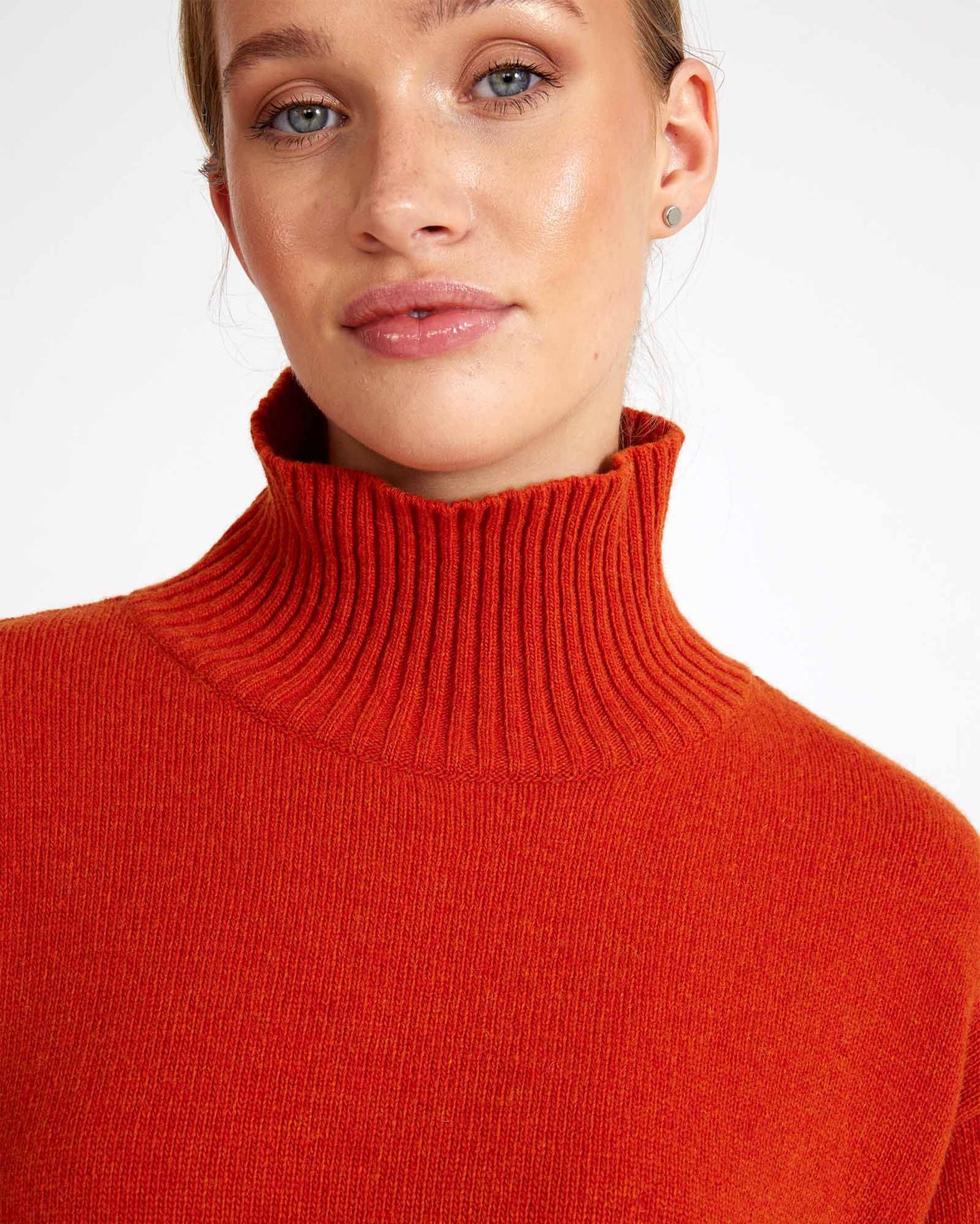 Veronika Relaxed Turtle Neck Sweater - Burnt Orange