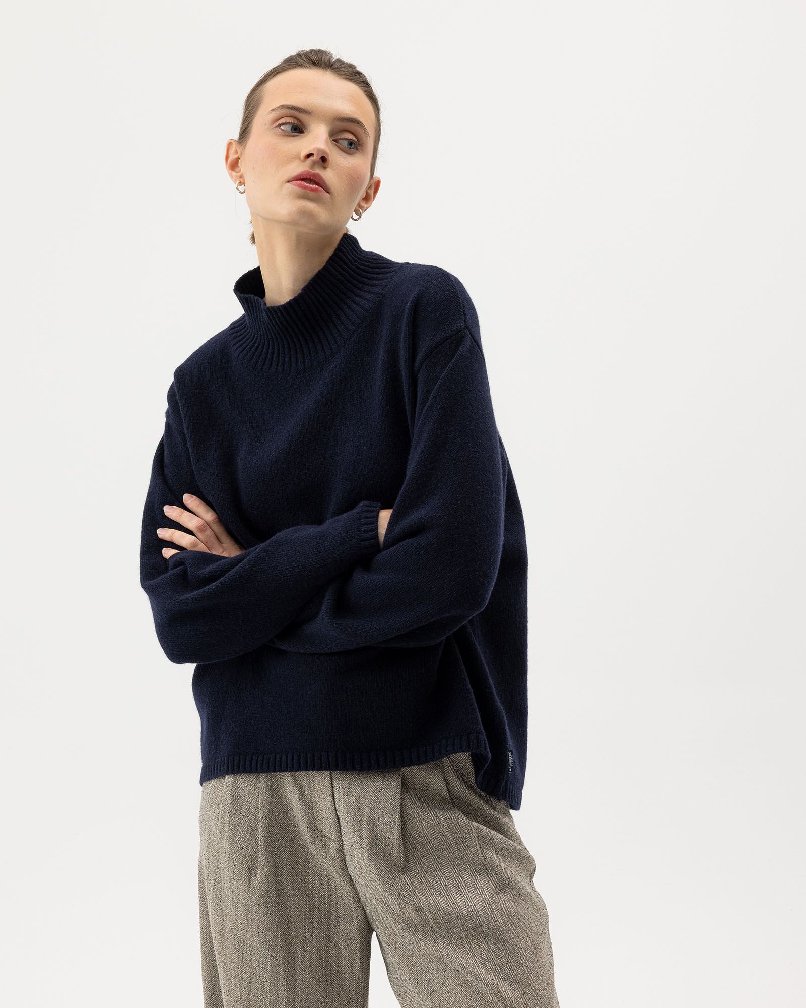 Veronika Turtle Neck Jumper - Navy